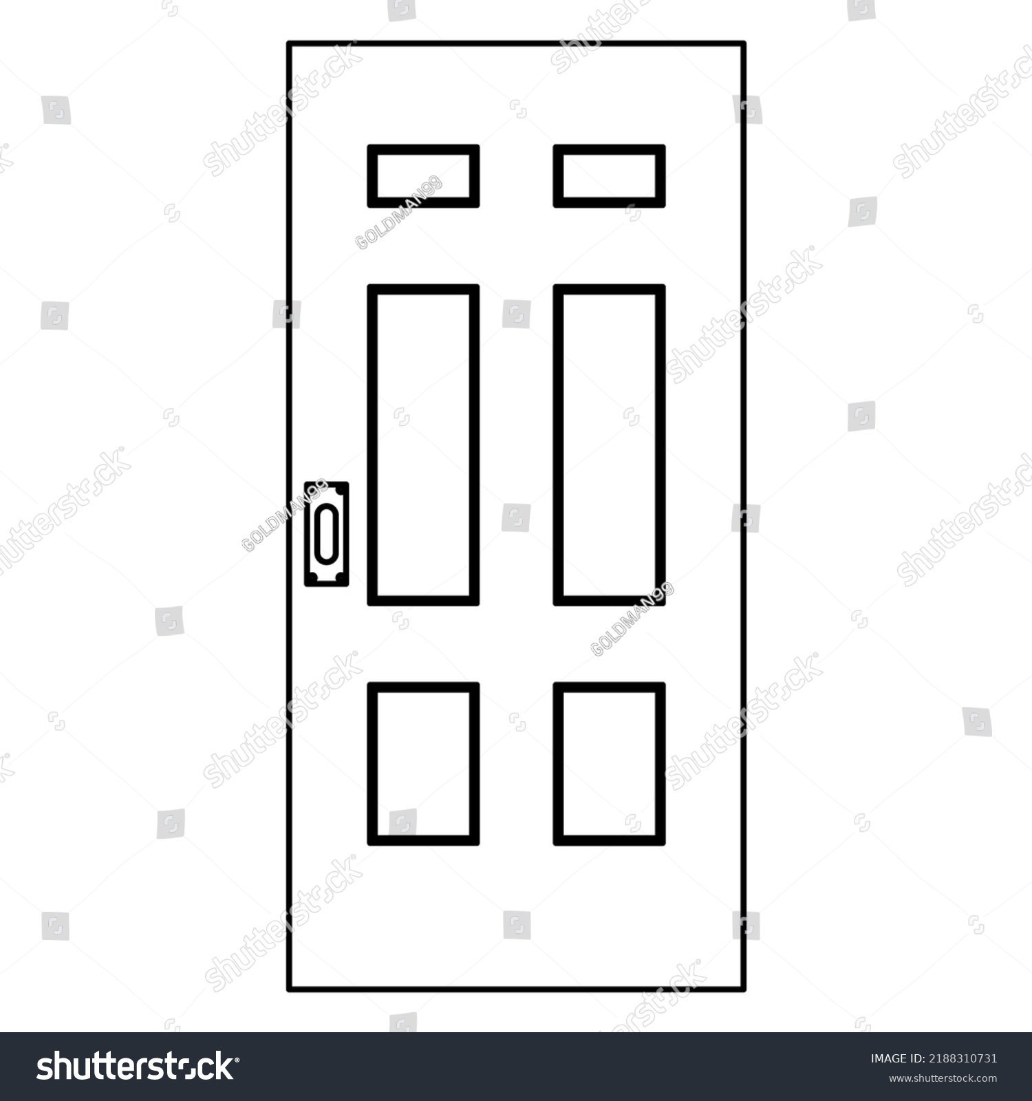 Door Entrance Vector Illustration House Outline Stock Vector (Royalty ...