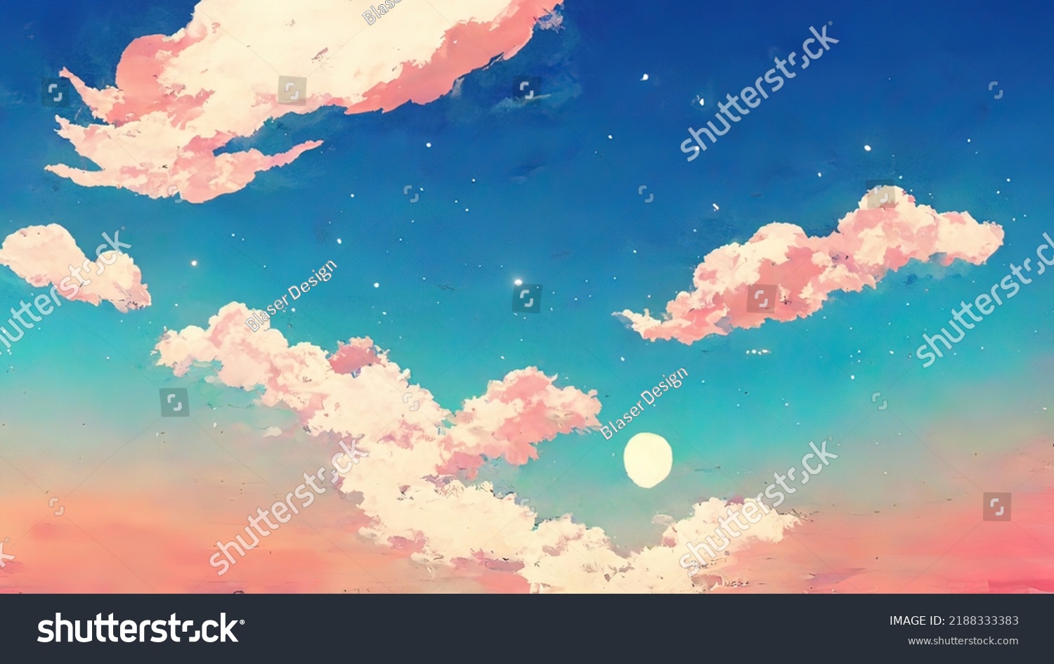 Anime Manga Cloud Painting 4k Sky Stock Illustration 2188333383 ...