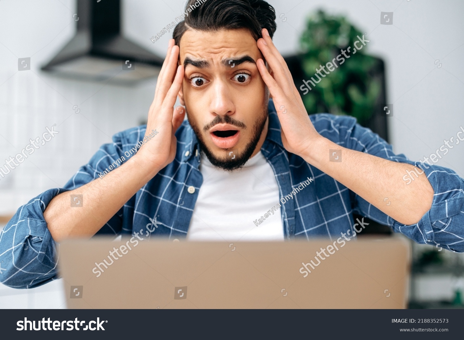 Shocked Confused Puzzled Indian Arabian Guy Stock Photo 2188352573 ...