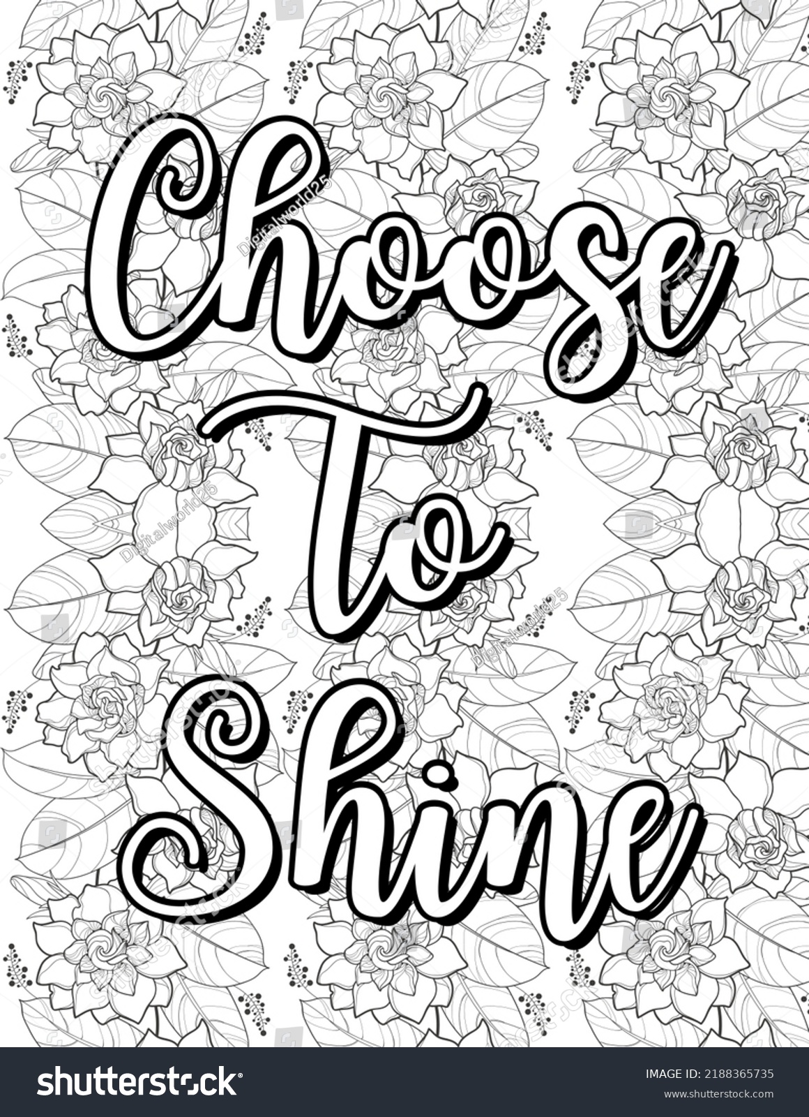 Choose Shine Inspirational Quotes Coloring Pages Stock Illustration ...