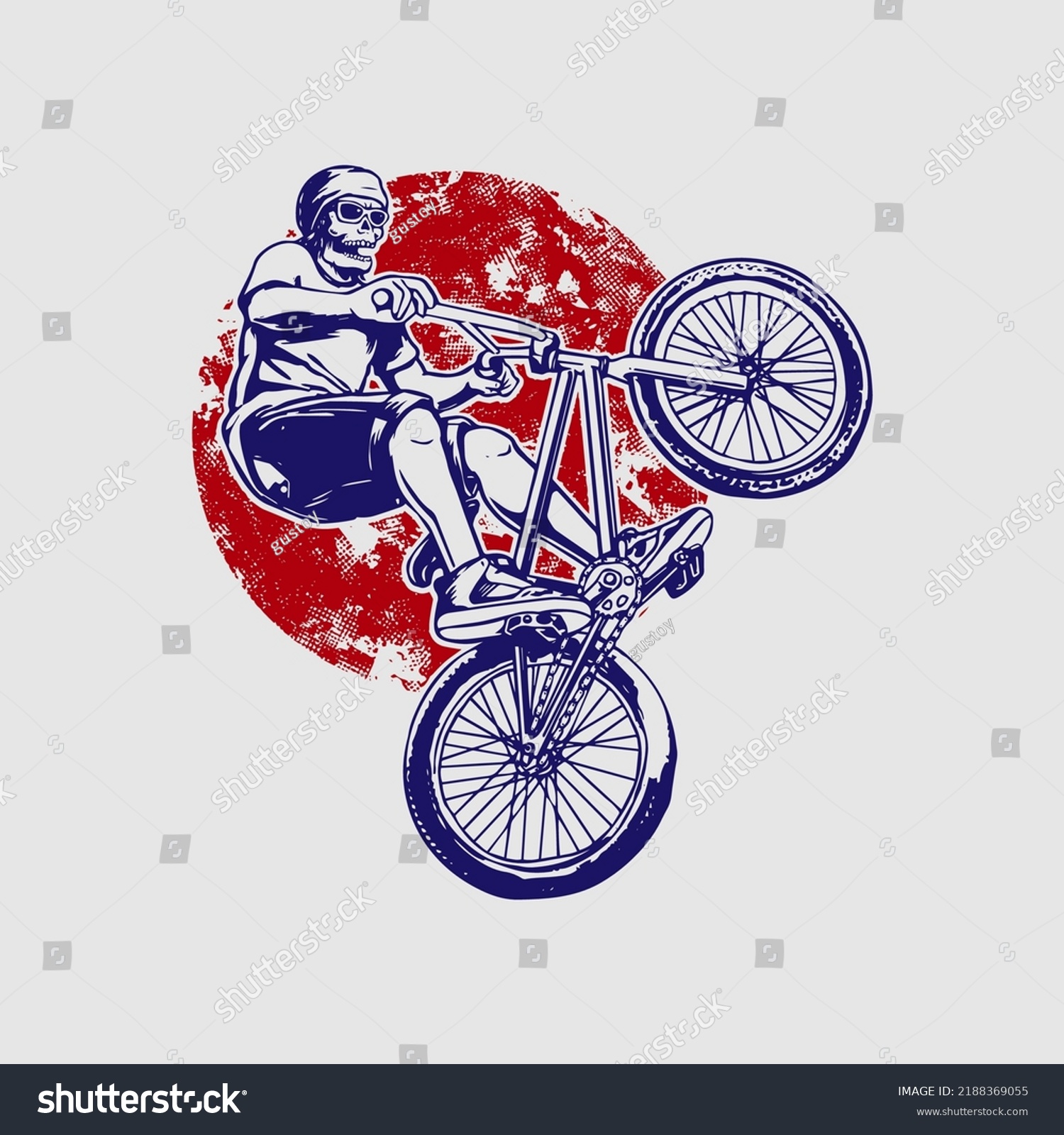 Jump Bmx Skull Rider Vector Illustration Stock Vector (Royalty Free ...