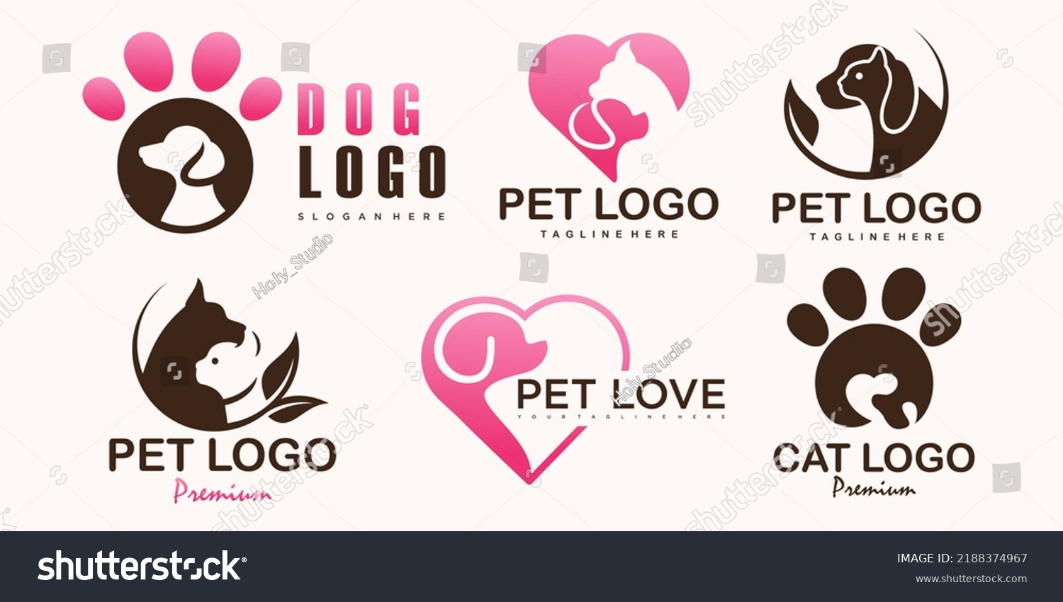 Pet Care Icon Set Logo Dog Stock Vector (Royalty Free) 2188374967 ...