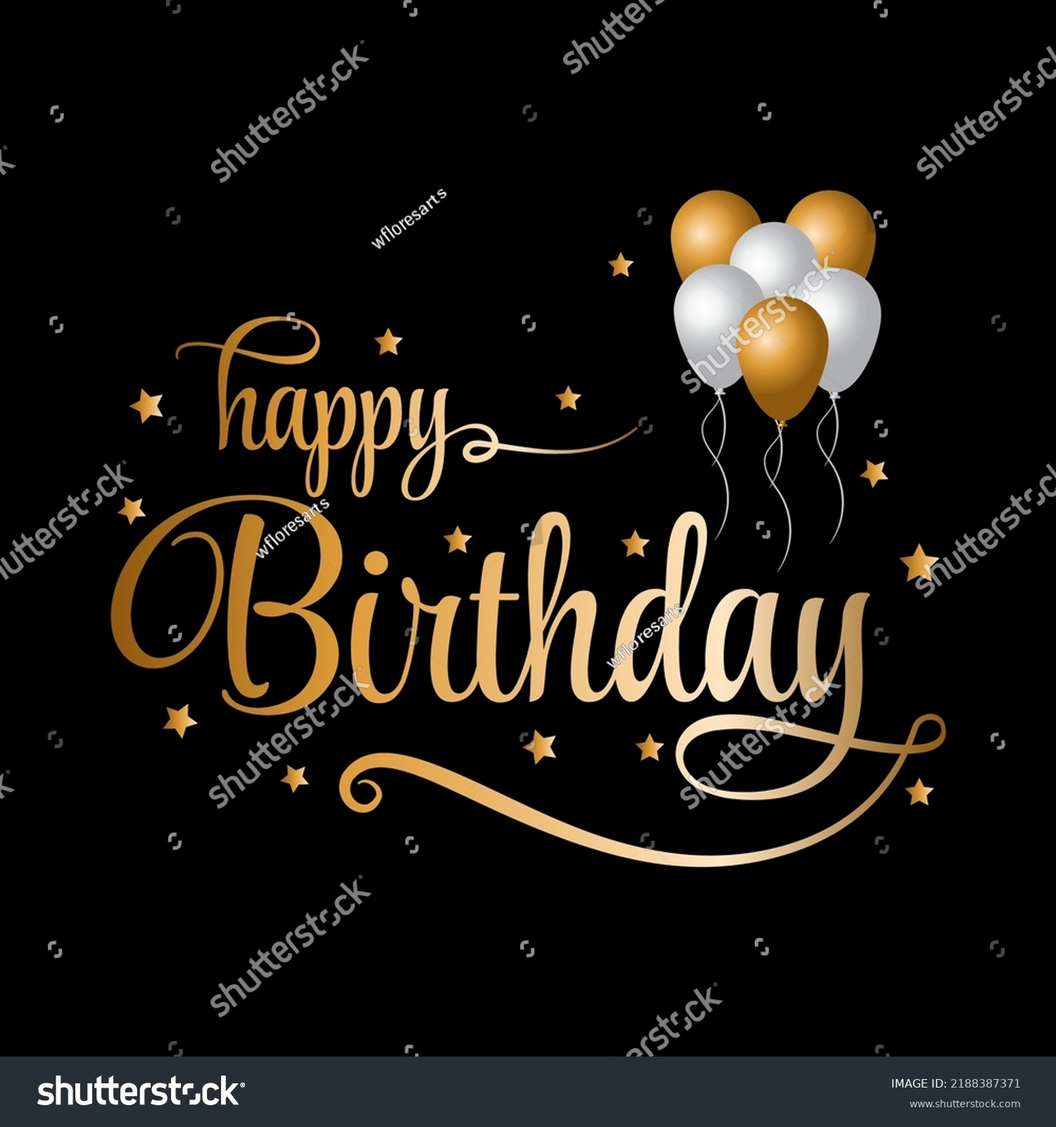 Luxury Happy Birthday Golden Lettering Text Stock Vector (Royalty Free ...