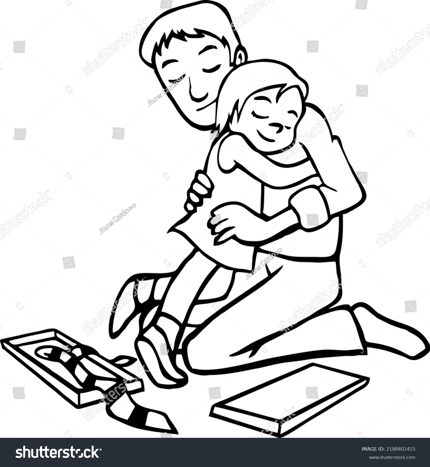 Fathers Day Father Hugging Daughter Thanking Stock Vector Royalty Free 2188401415 Shutterstock 