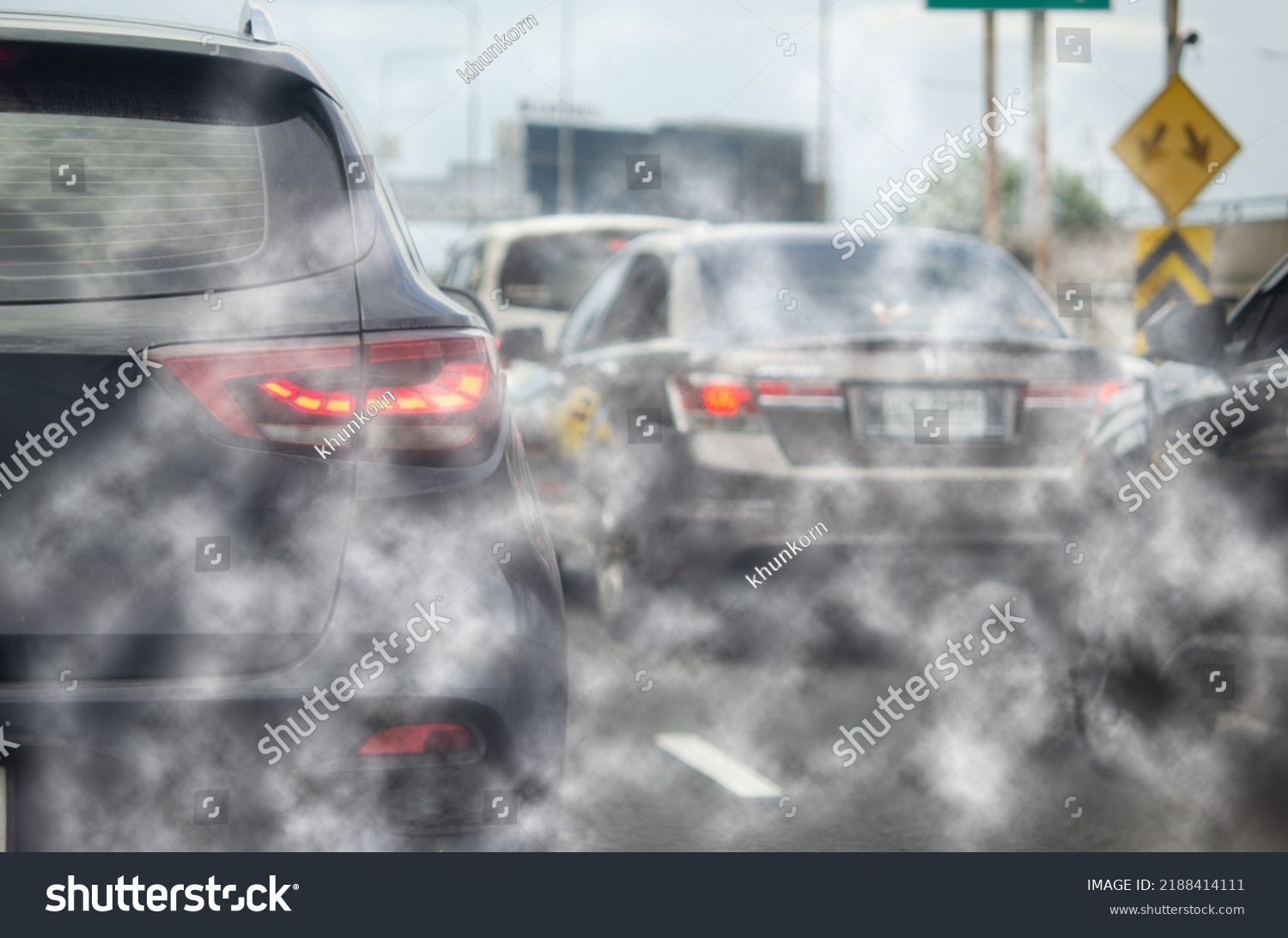 Car Exhaust Fumes During Traffic Jams Stock Photo 2188414111 | Shutterstock
