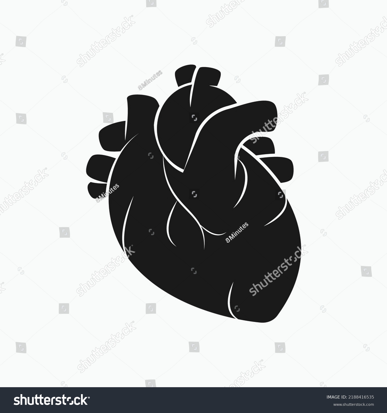 Human Heart Icon Internal Organ Symbol Stock Vector (Royalty Free ...