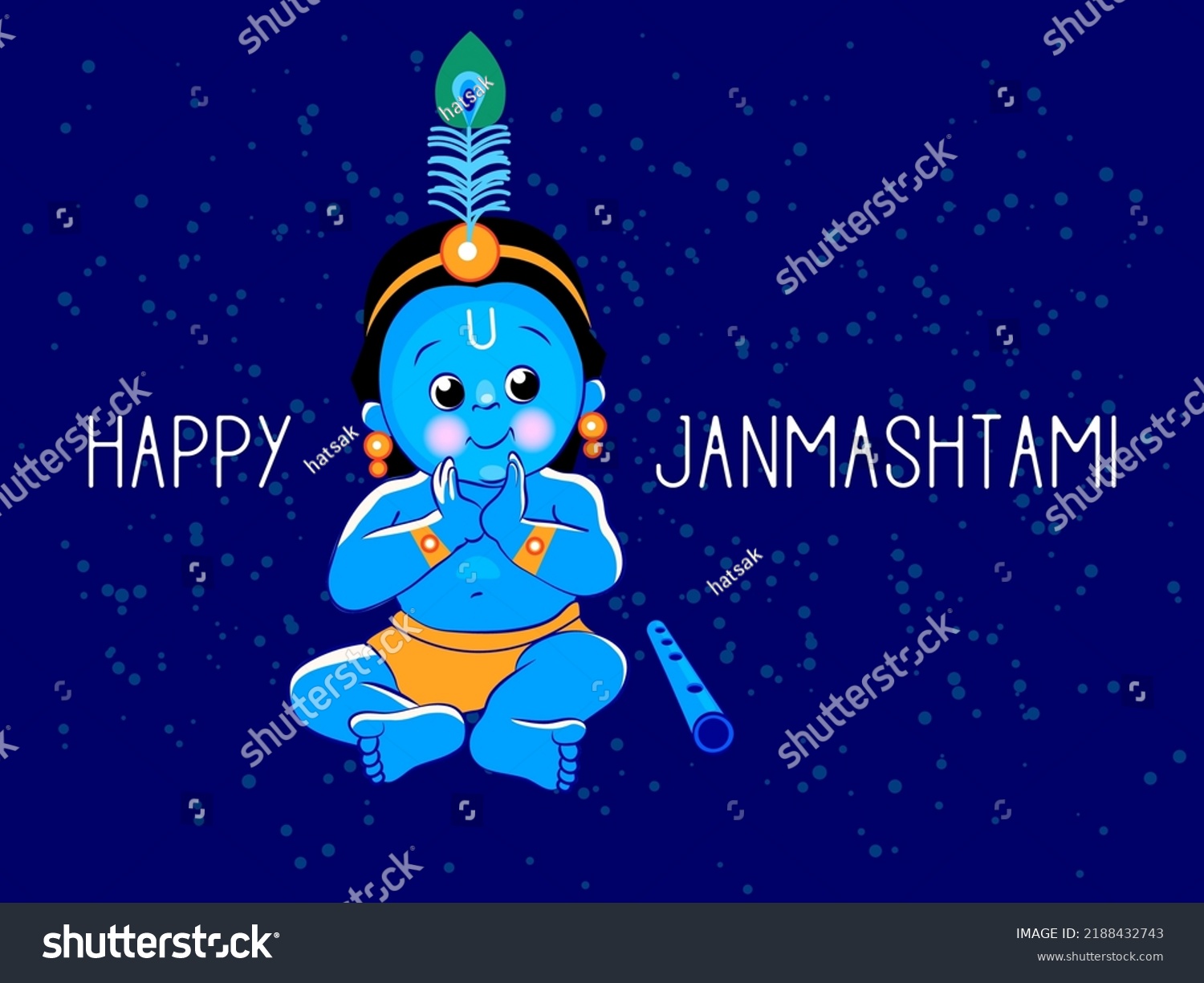 Krishna Happy Janmashtami Blue Baby Lord Stock Vector (royalty Free 