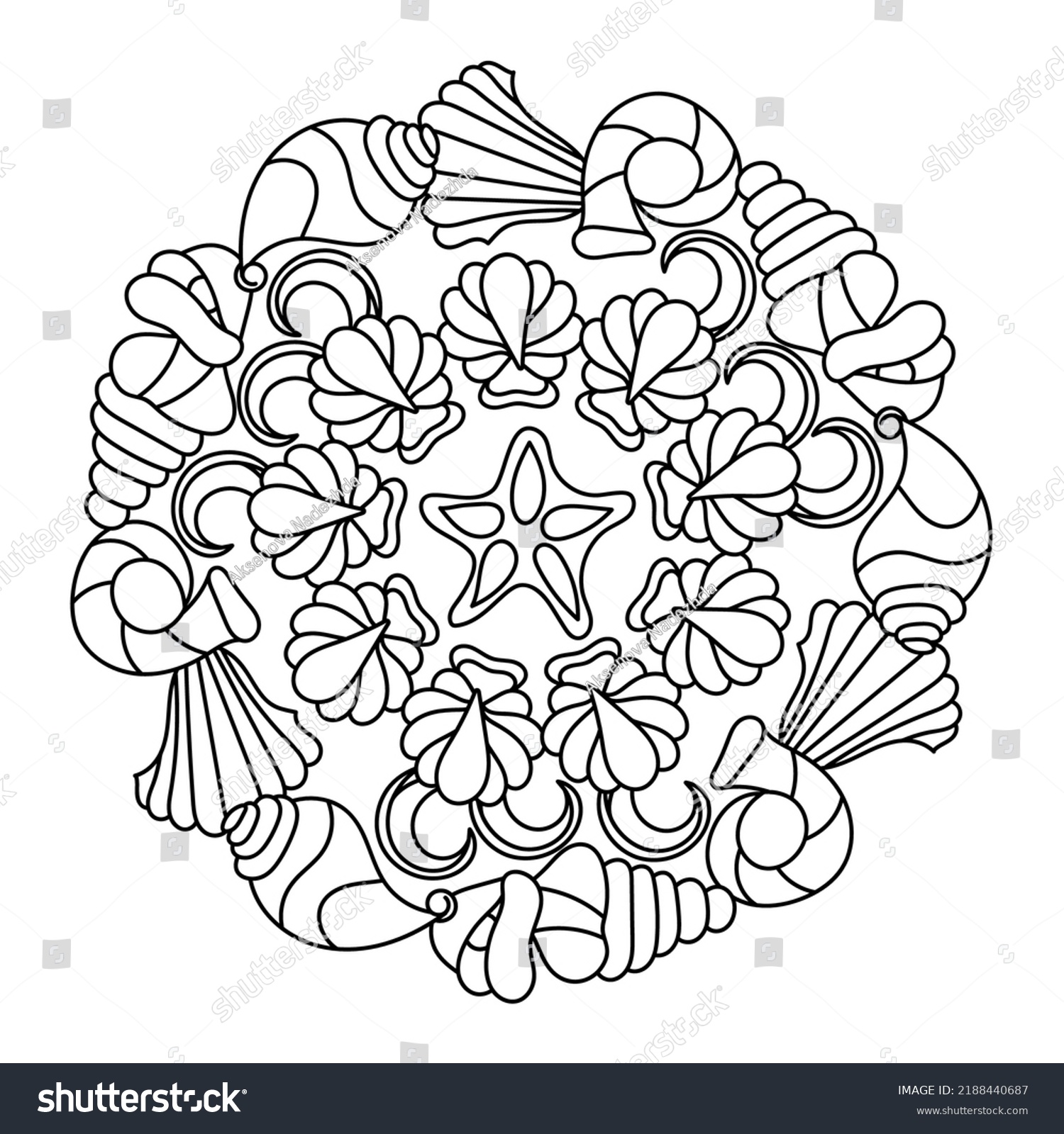 Underwater Marine Coloring Book Page Sea Stock Vector (Royalty Free