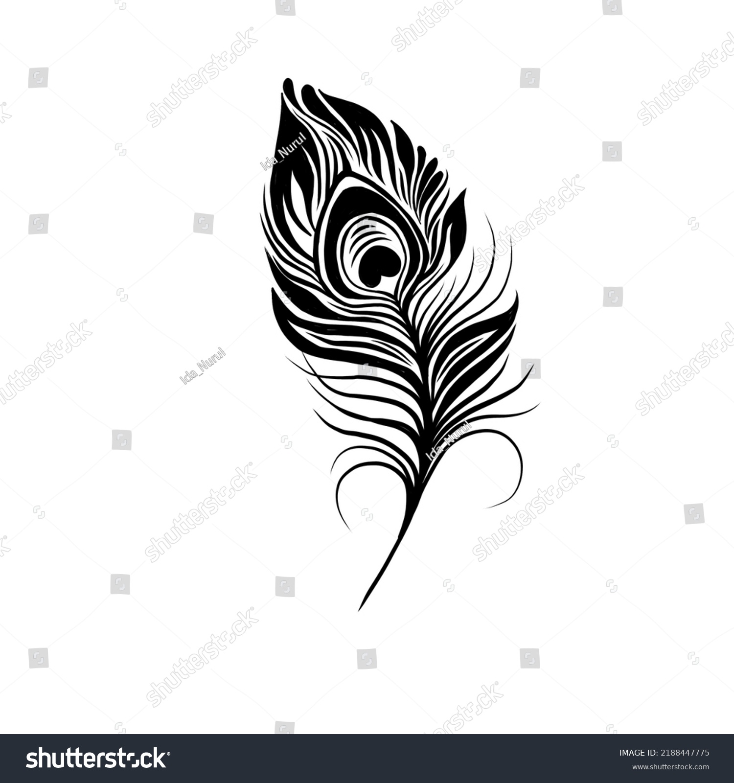 Vector Image Peacock Feather Stock Vector (Royalty Free) 2188447775 ...