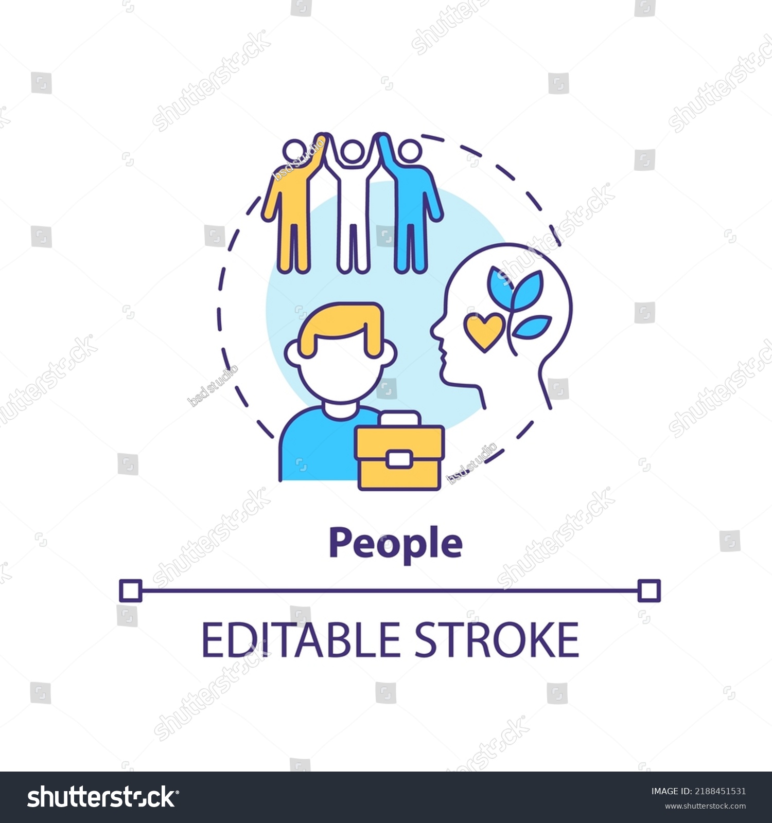 People Concept Icon Factor Influencing Organizational Stock Vector ...