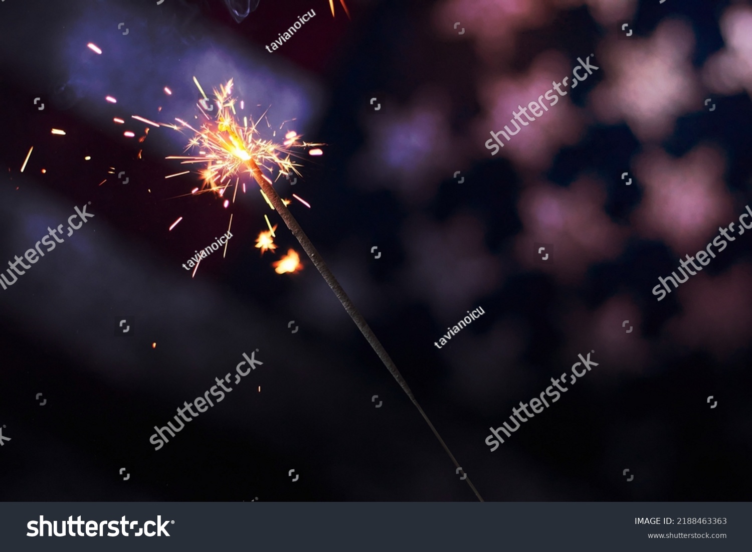 Celebrating Fourth July Sparklers Us National Stock Photo 2188463363   Stock Photo Celebrating Fourth Of July With Sparklers Us National Holiday 2188463363 