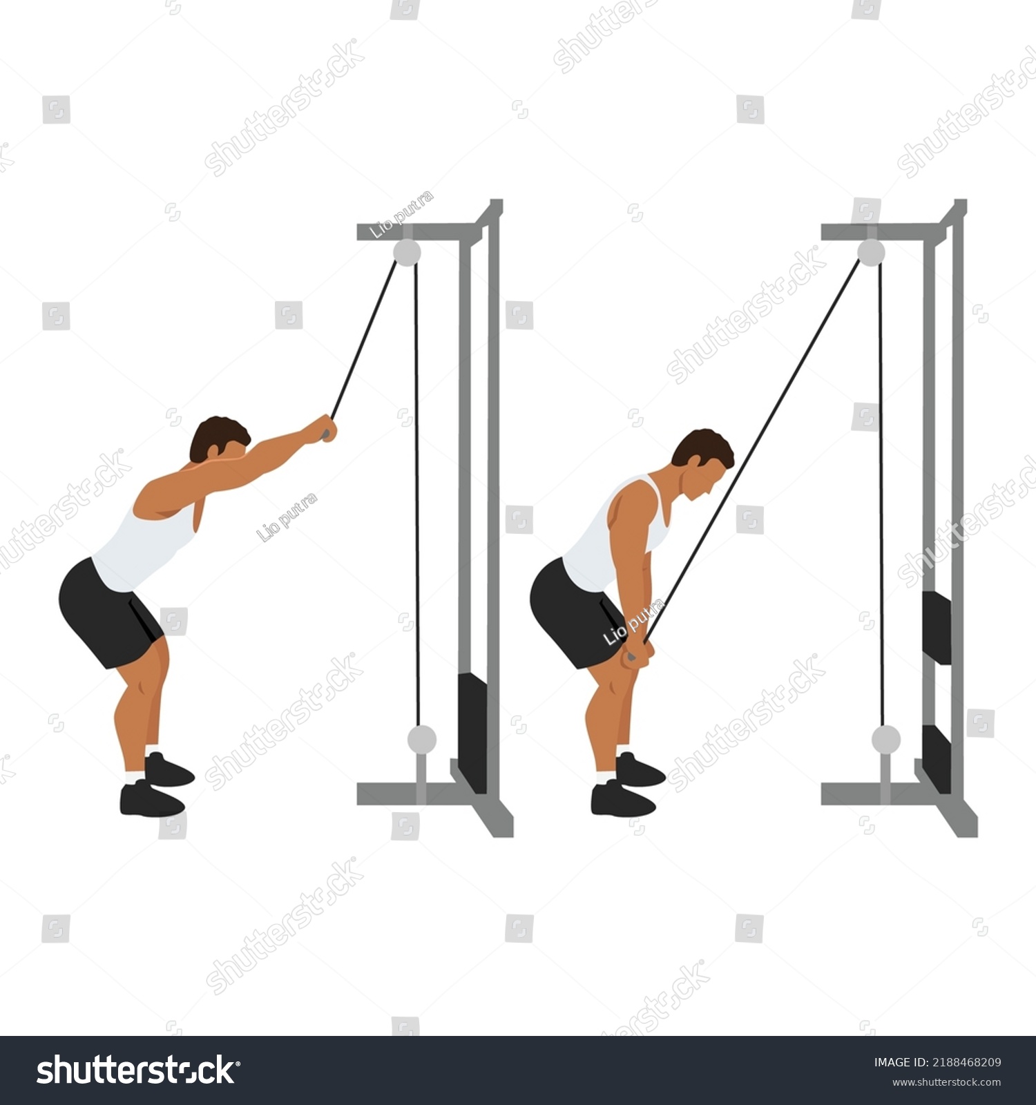 Man Doing Straight Arm Lat Pulldown Stock Vector (Royalty Free ...