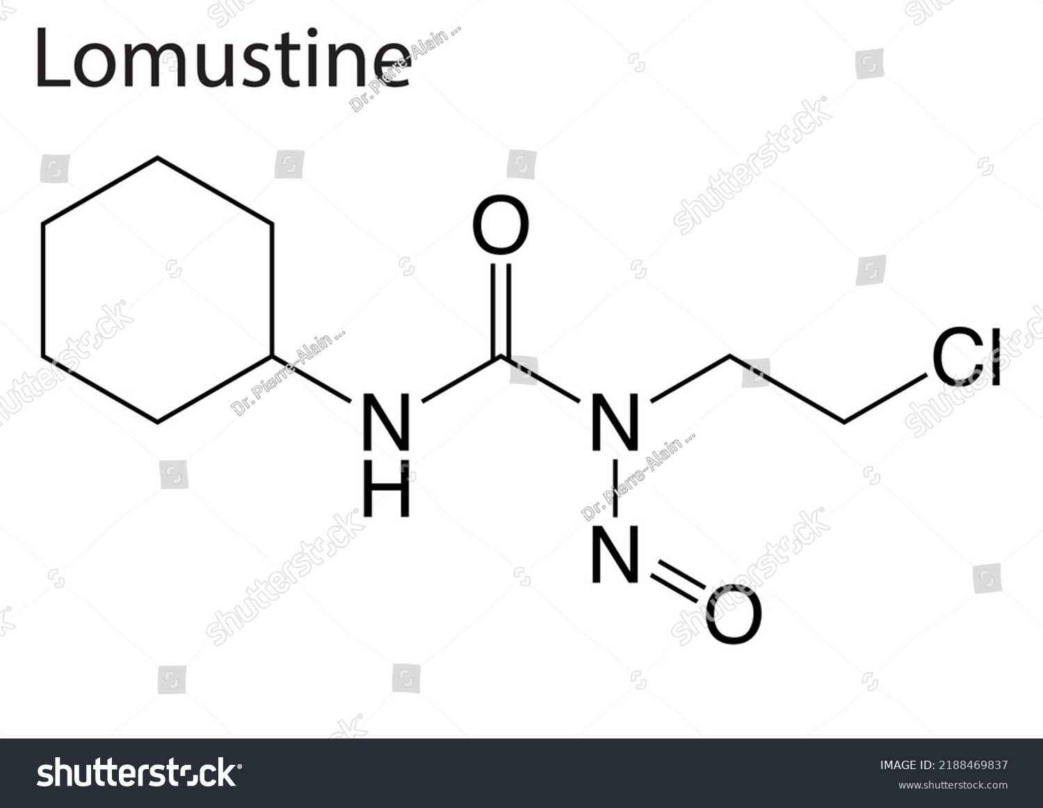 Chemical Structure Molecule Anticancer Drug Lomustine Stock Vector ...