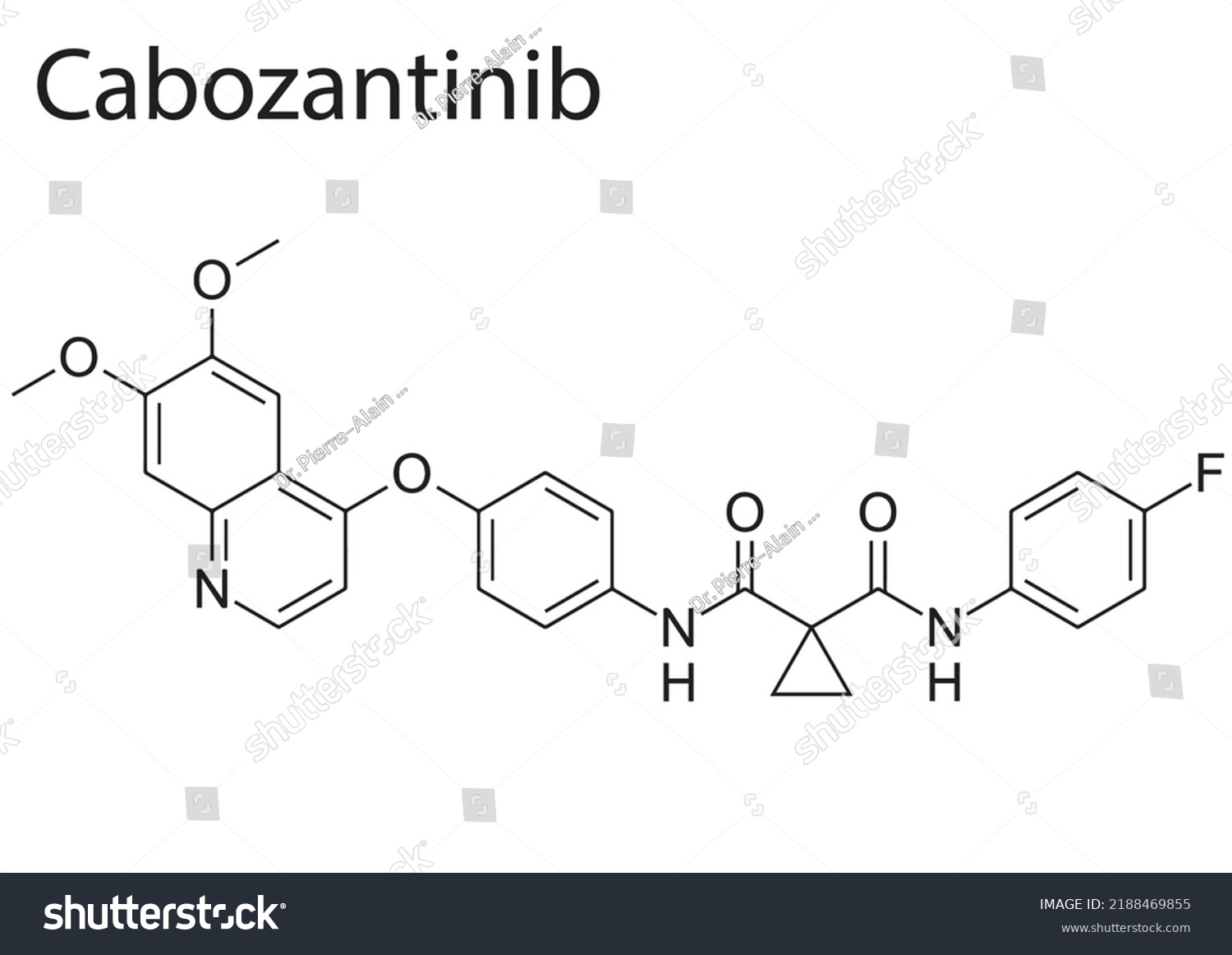 Chemical Structure Molecule Anticancer Drug Cabozantinib Stock Vector ...