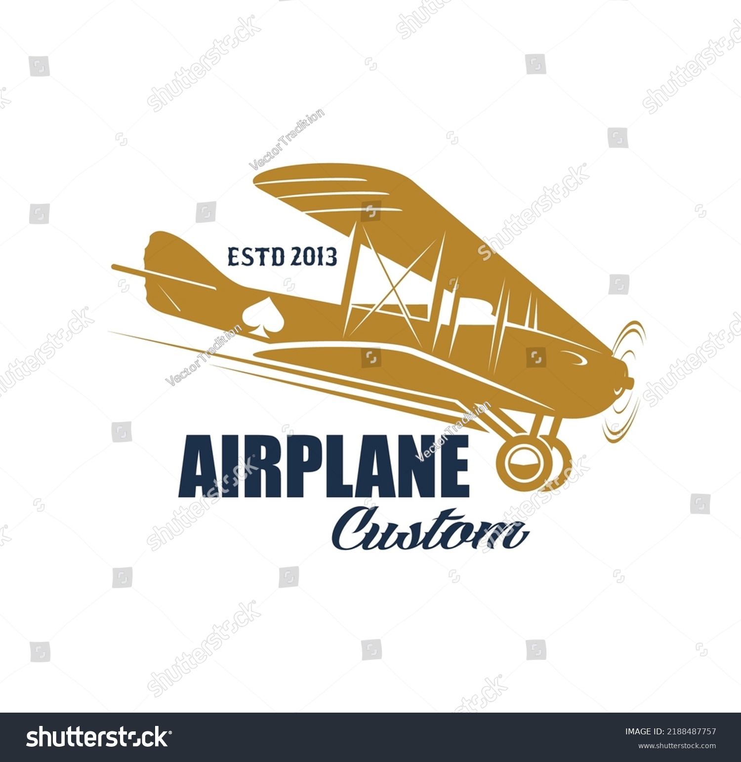 Custom Airplane Service Icon Old Aeroplanes Stock Vector (Royalty Free ...