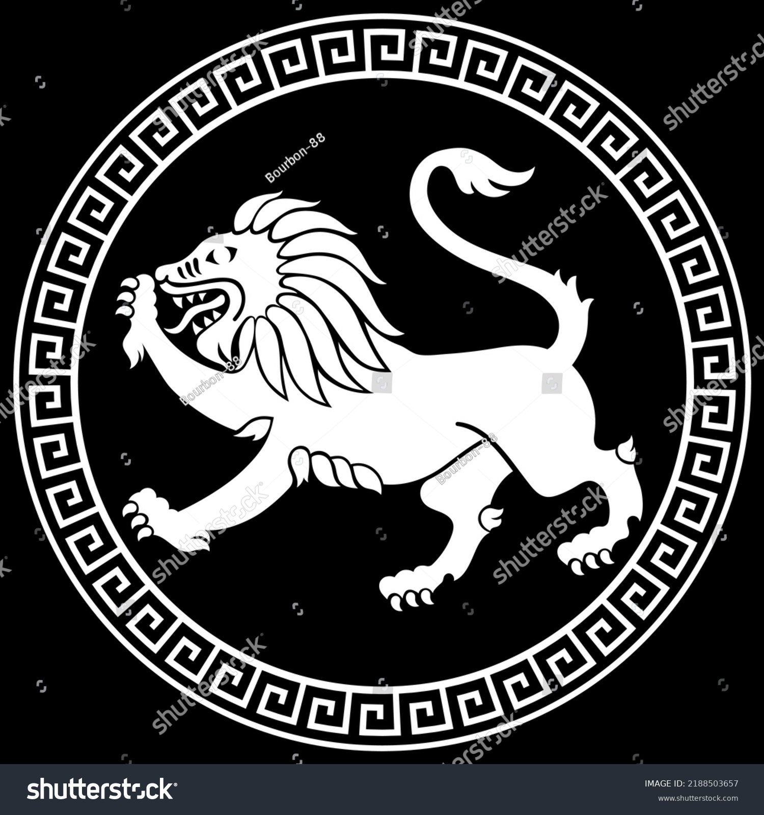 Ancient Greek Design Image Lion Ancient Stock Vector (Royalty Free ...