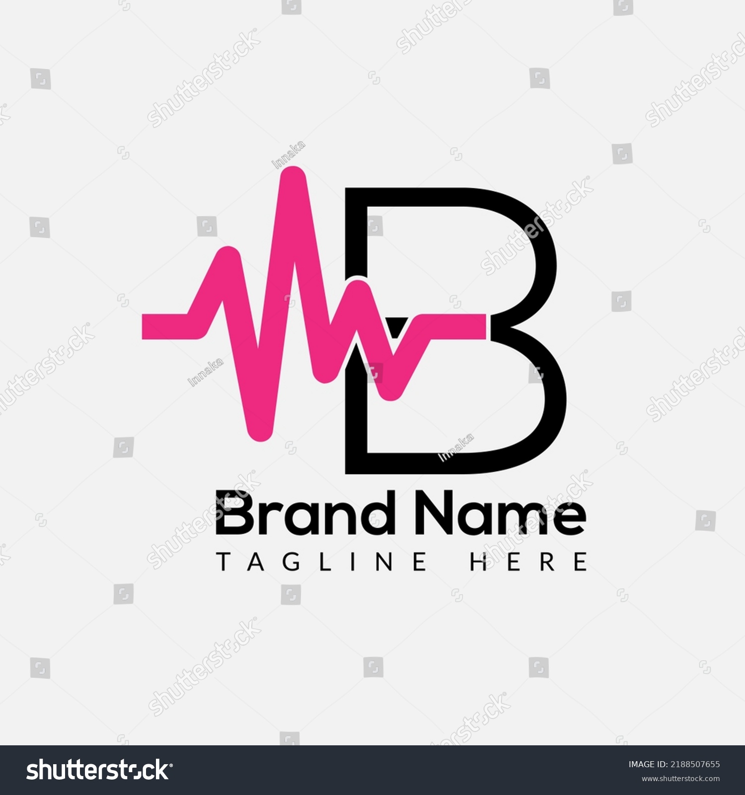 Medicine Logo On Letter B Template Stock Vector (Royalty Free ...