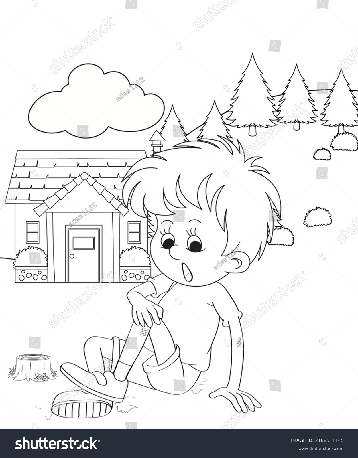 This Outline Illustration Page Kids Enhance Stock Illustration ...