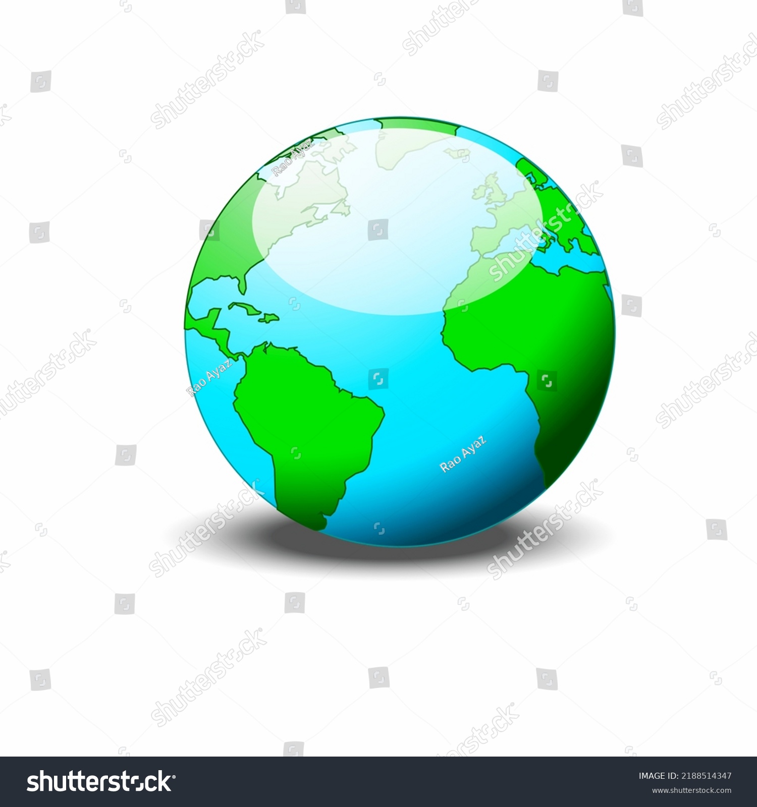 World Map Globe 3d Image Round Stock Illustration 2188514347 