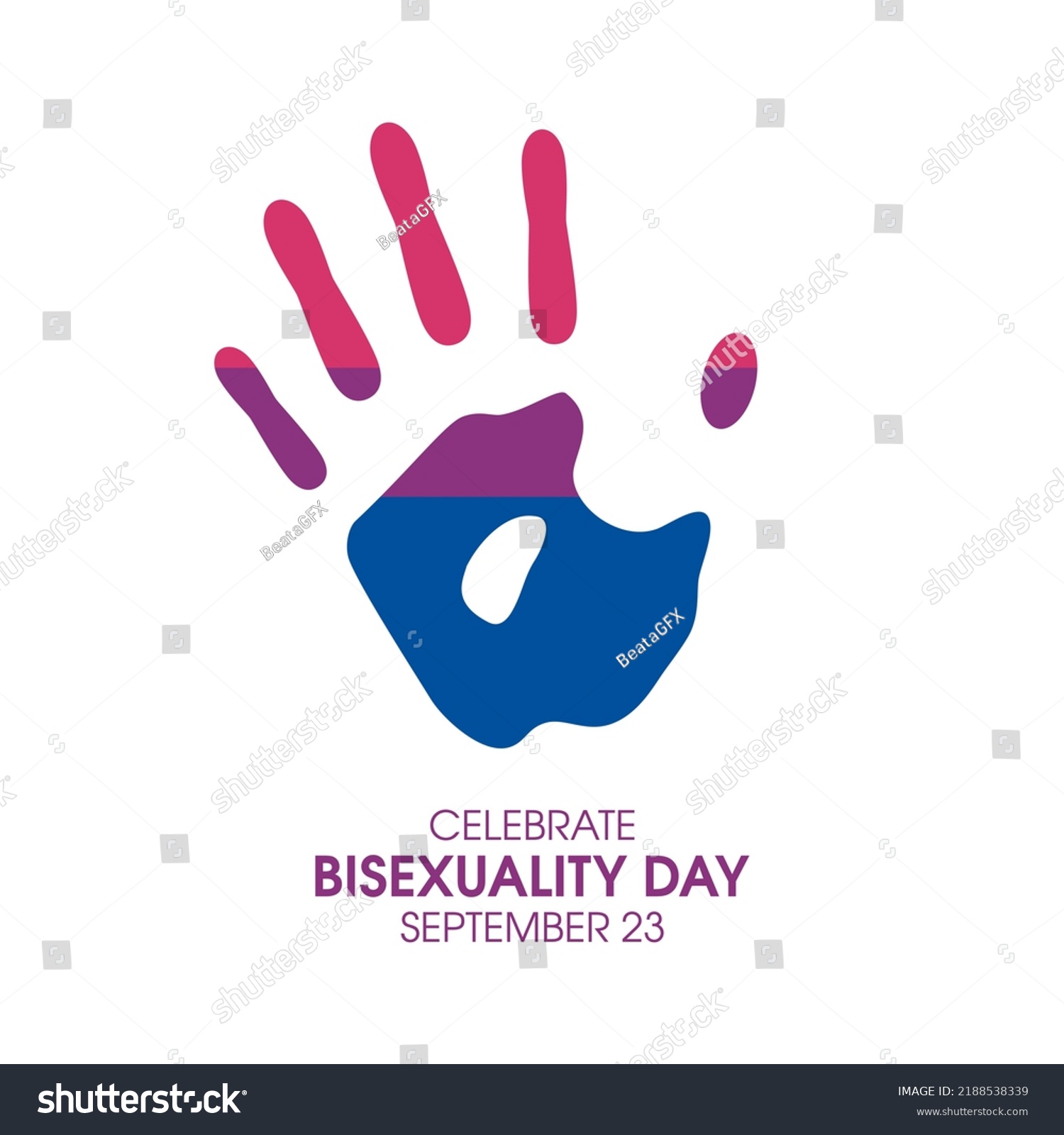 Celebrate Bisexuality Day Vector Handprint Bisexual Stock Vector ...