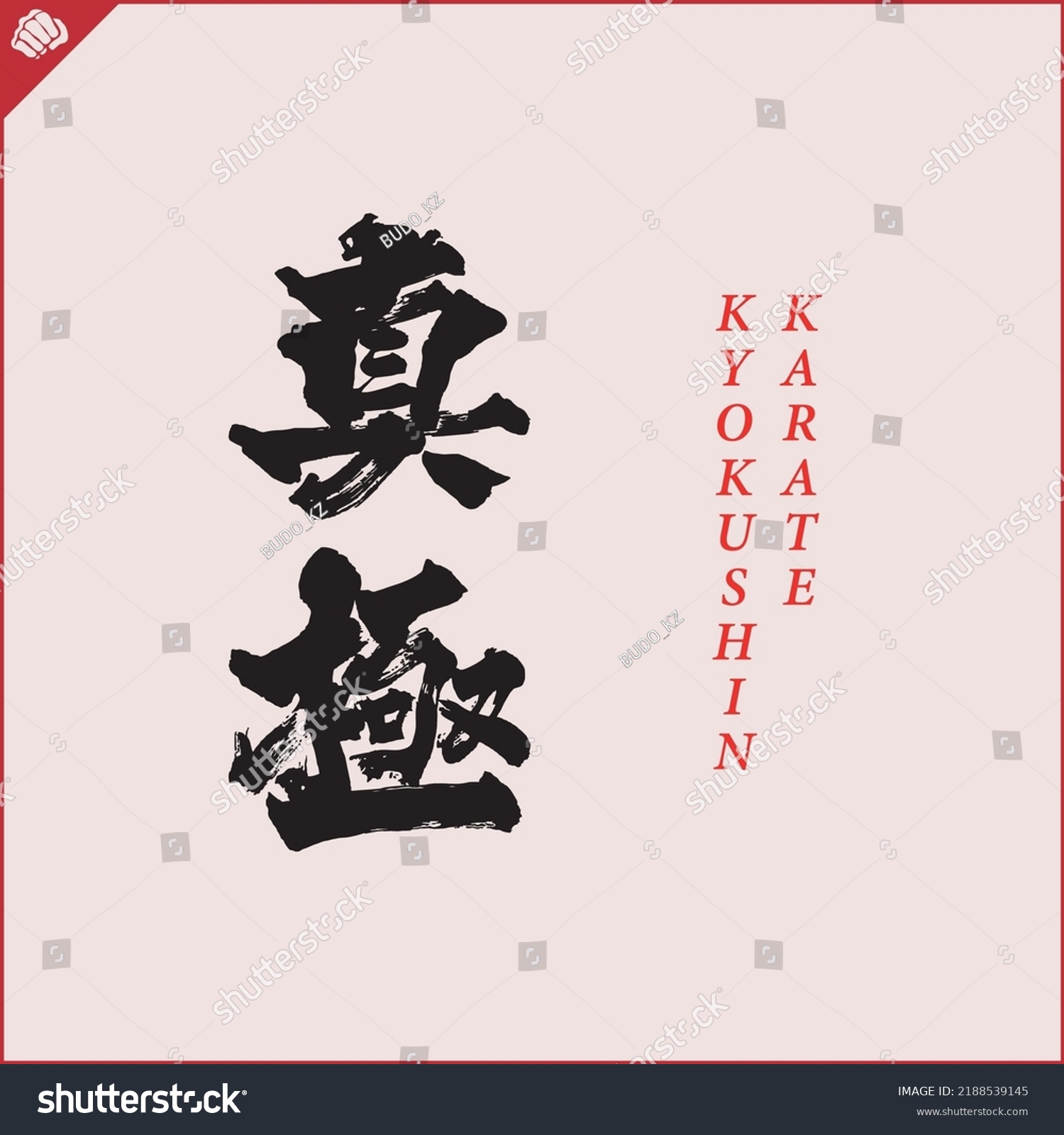 Kanji Hieroglyph Martial Arts Karate Translated Stock Vector Royalty