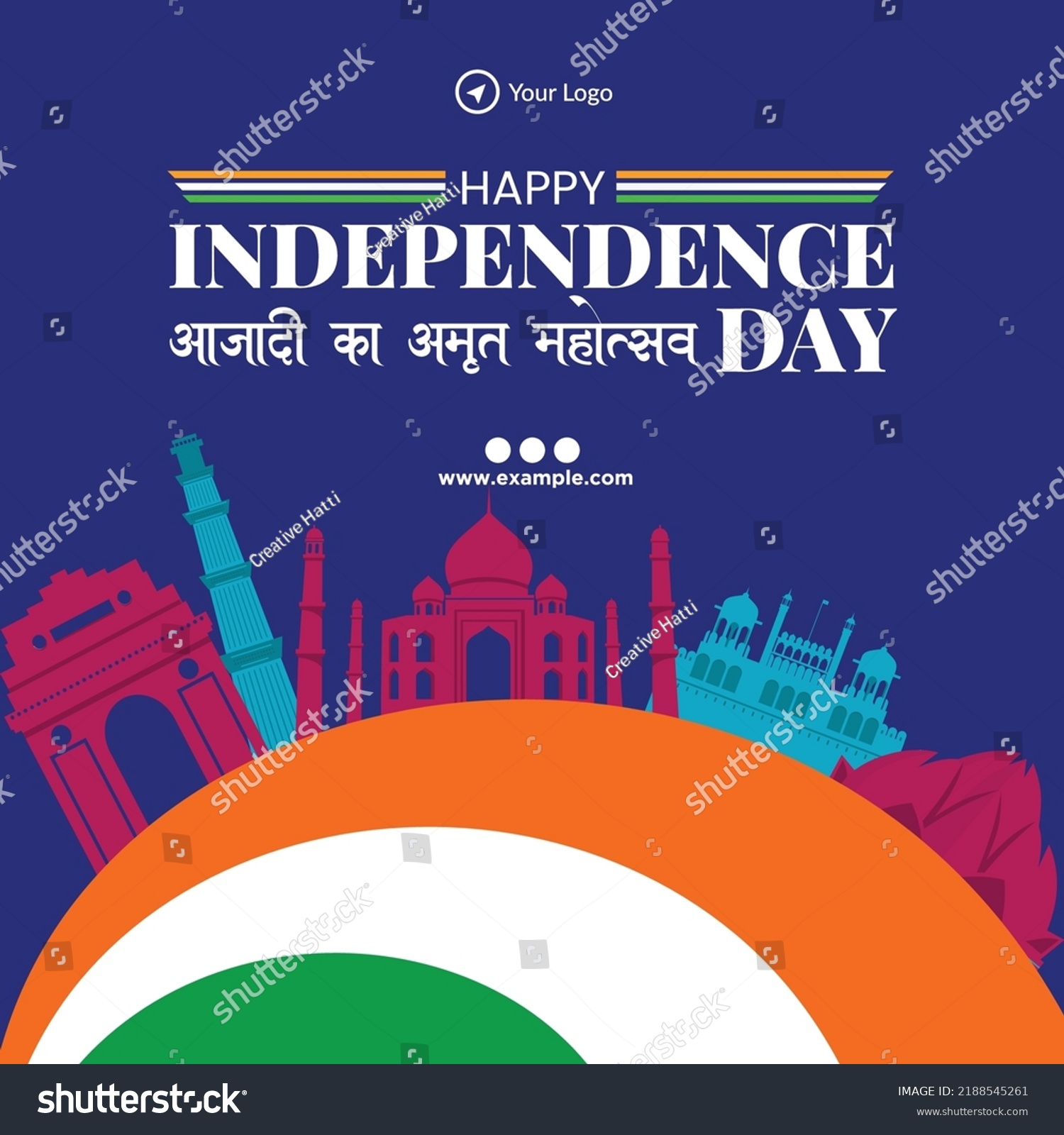 Banner Design Happy Independence Day Template Stock Vector (Royalty ...