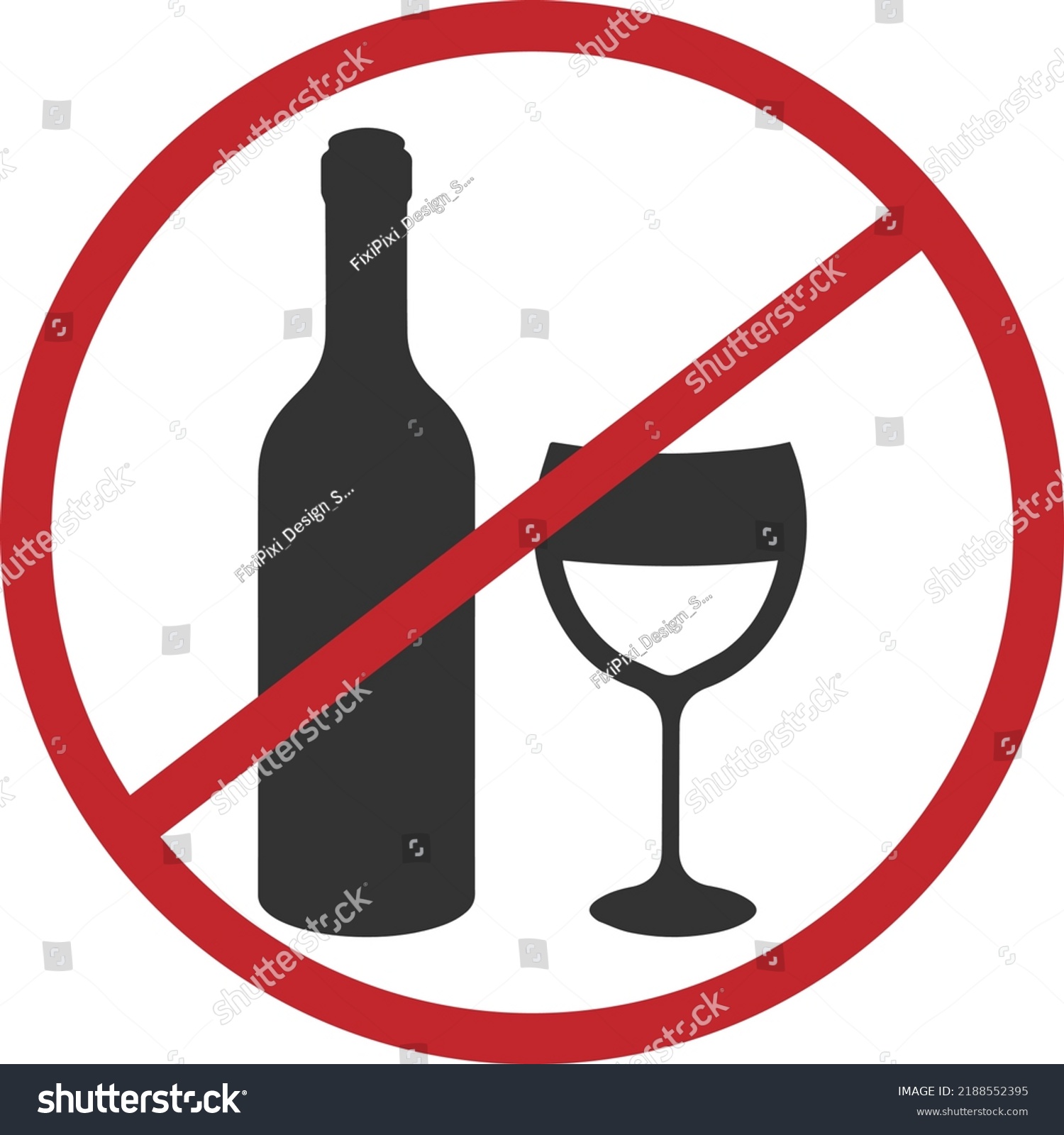 No Alcohol Icon Drink Not Allow Stock Vector (Royalty Free) 2188552395 ...