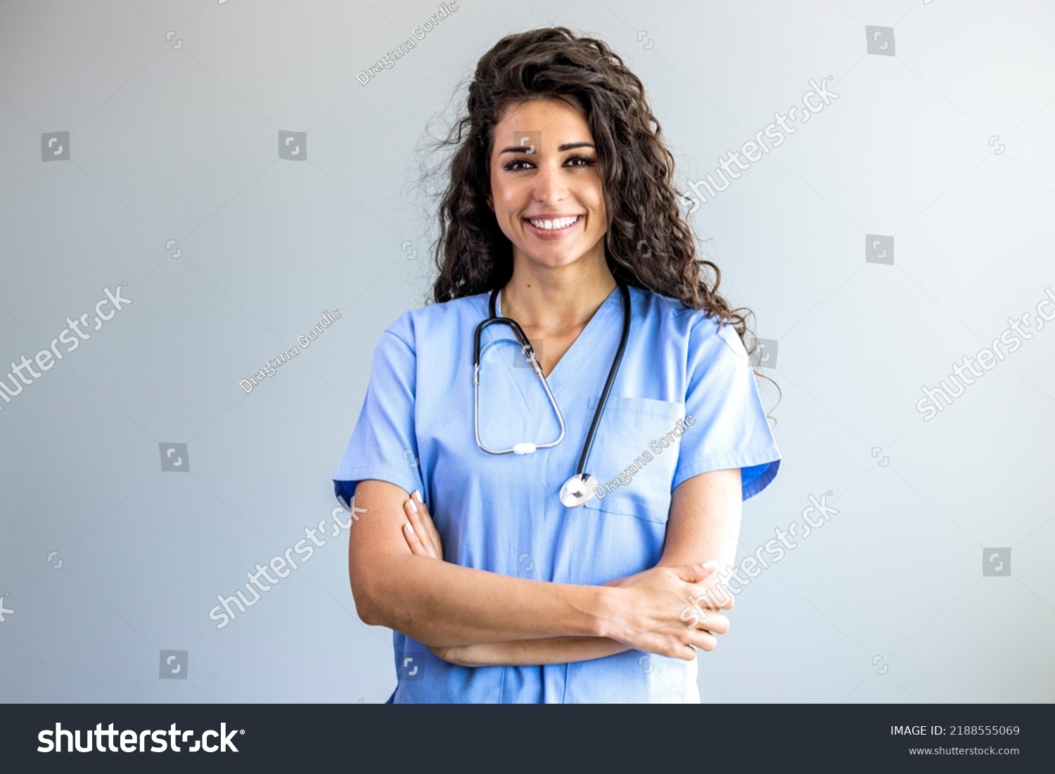 Portrait Young Nurse Doctor Smiling Argentinian Stock Photo 2188555069 ...