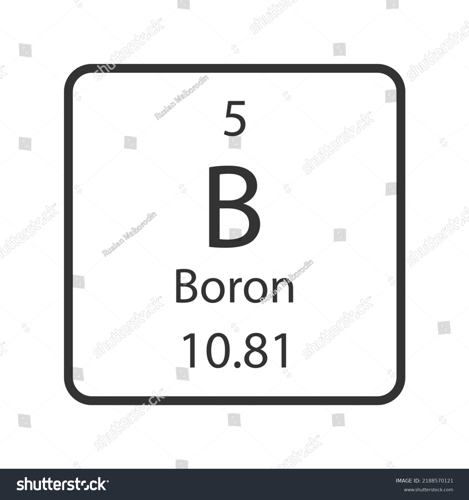 Boron Symbol Chemical Element Periodic Table Stock Vector (Royalty Free ...