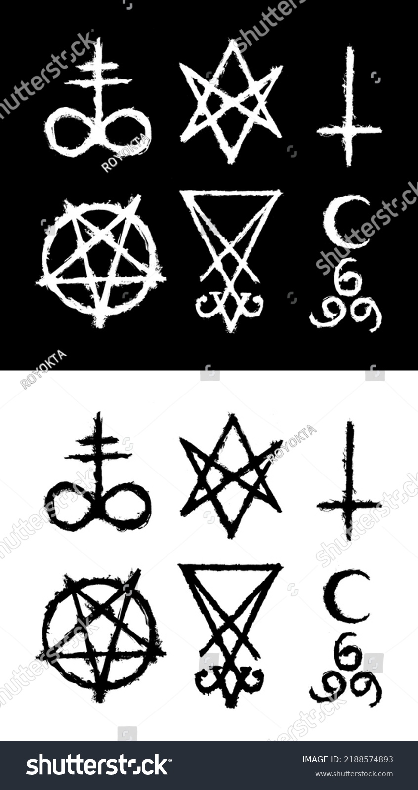 Set Occult Satanic Symbols Crossed Out Stock Illustration 2188574893 ...