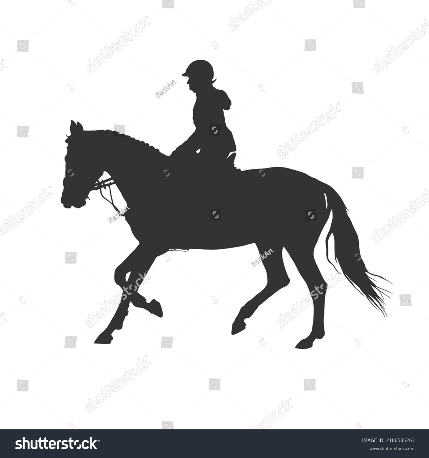 Black Silhouette Vector Images Rider On Stock Vector (Royalty Free ...