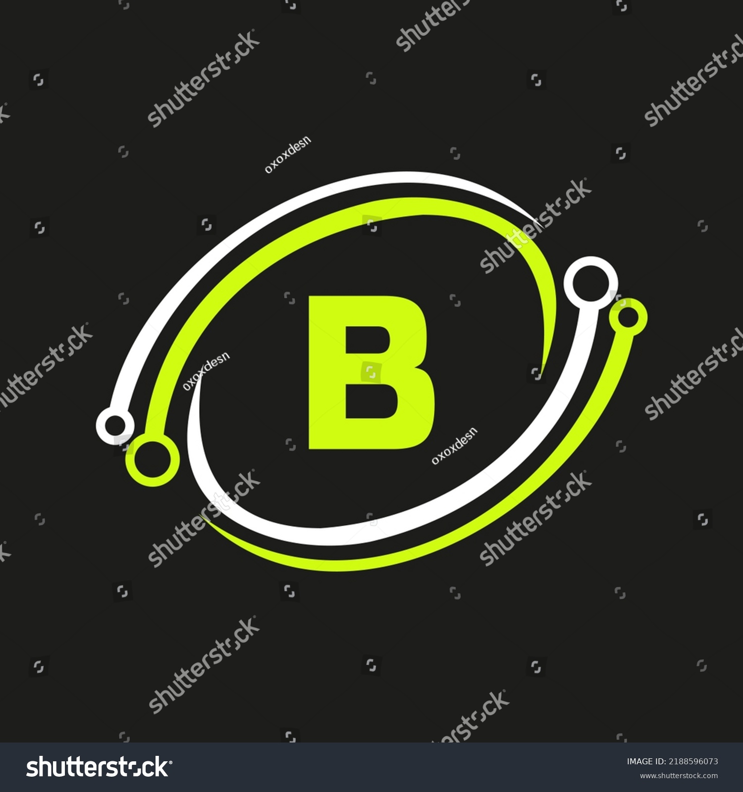 Letter B Technology Logo Combine Technology Stock Vector (Royalty Free ...