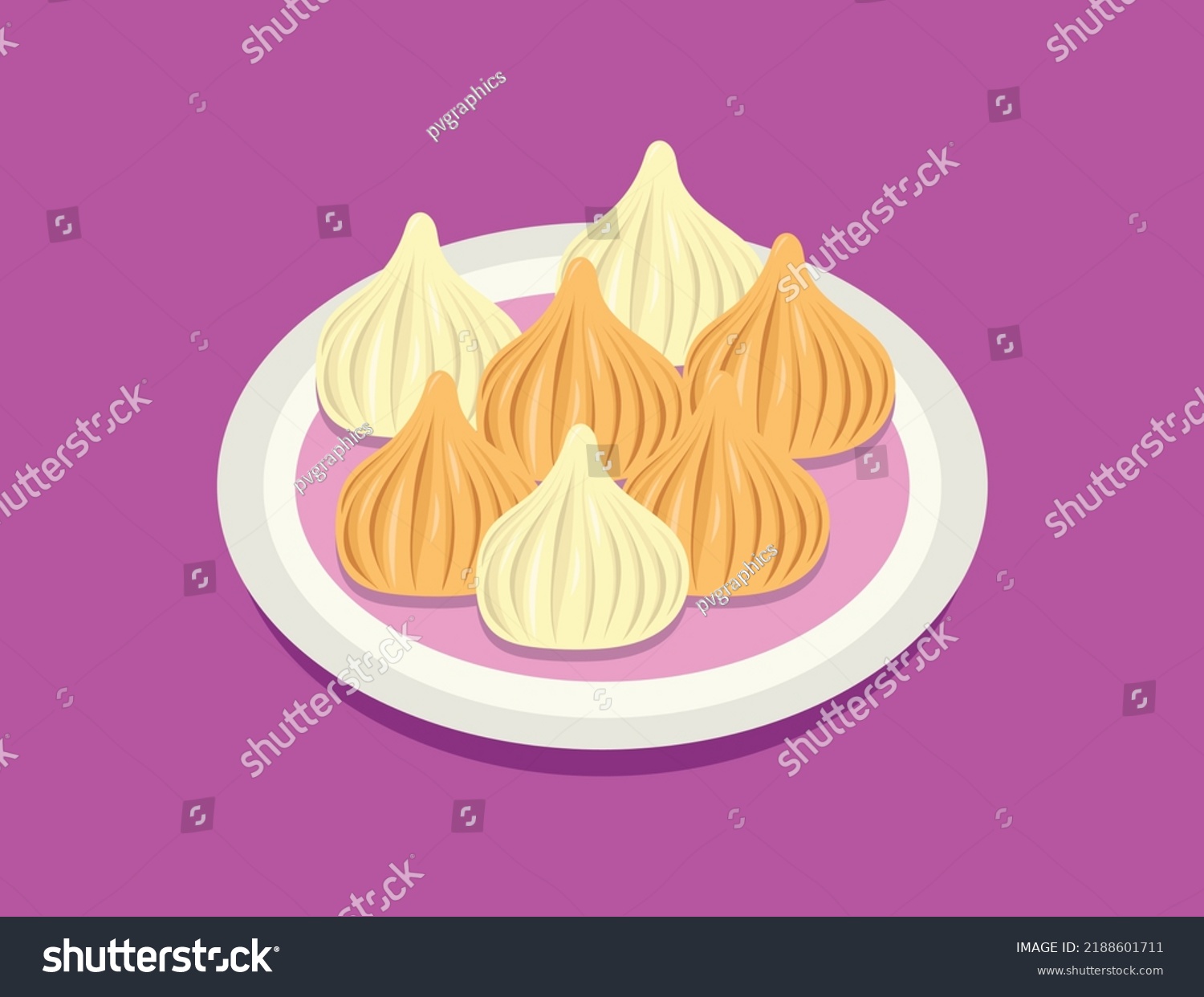 Modak Clipart On Plate Flat Style Stock Vector (Royalty Free ...