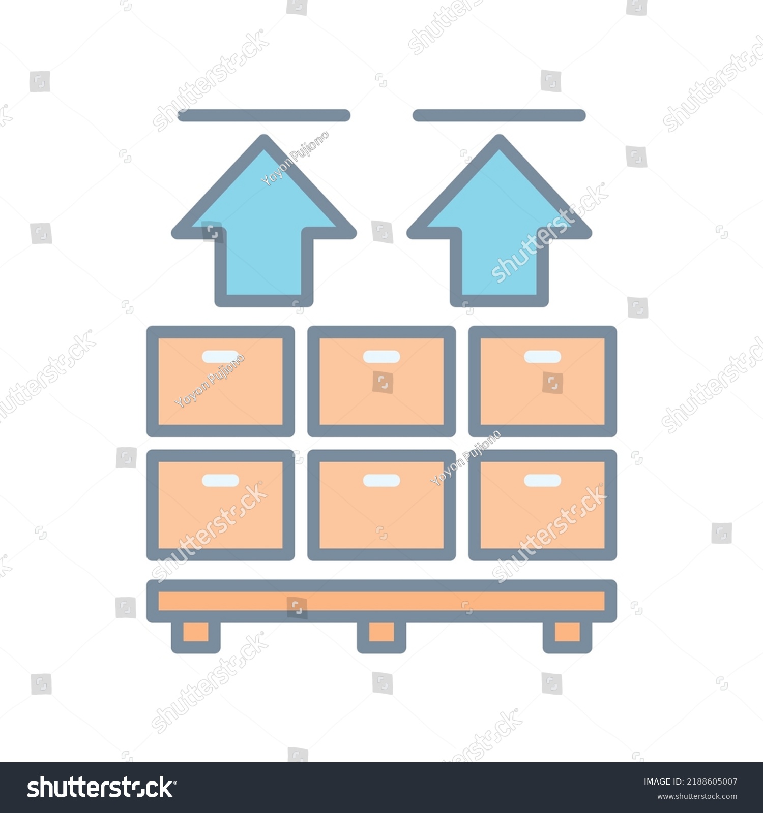 Stacking Height Icon Boxes Palette Arrows Stock Vector (Royalty Free