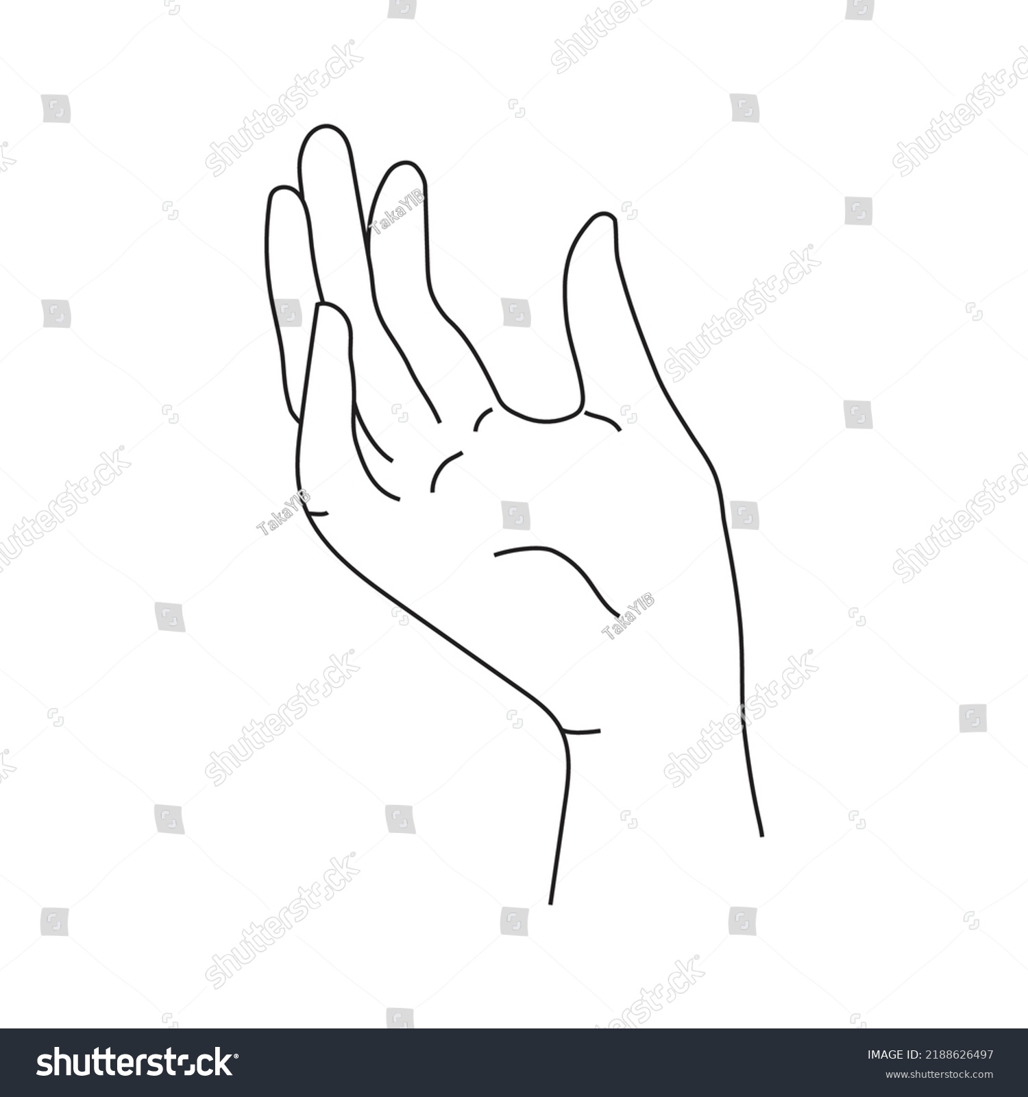 Womans Hand Stretching Palm Female Hand Stock Vector (Royalty Free ...