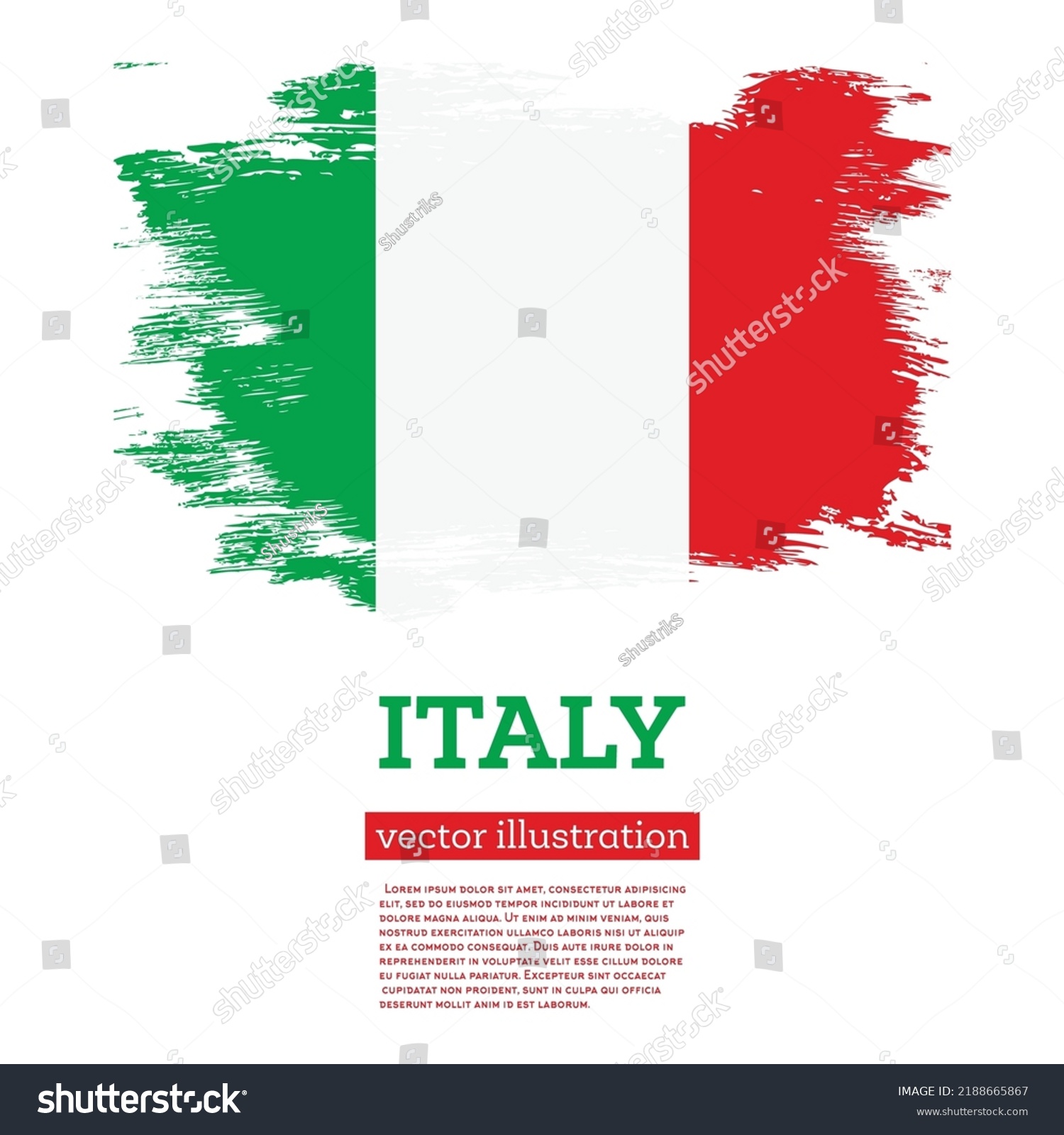 Italy Flag Brush Strokes Vector Illustration Stock Vector (Royalty Free ...