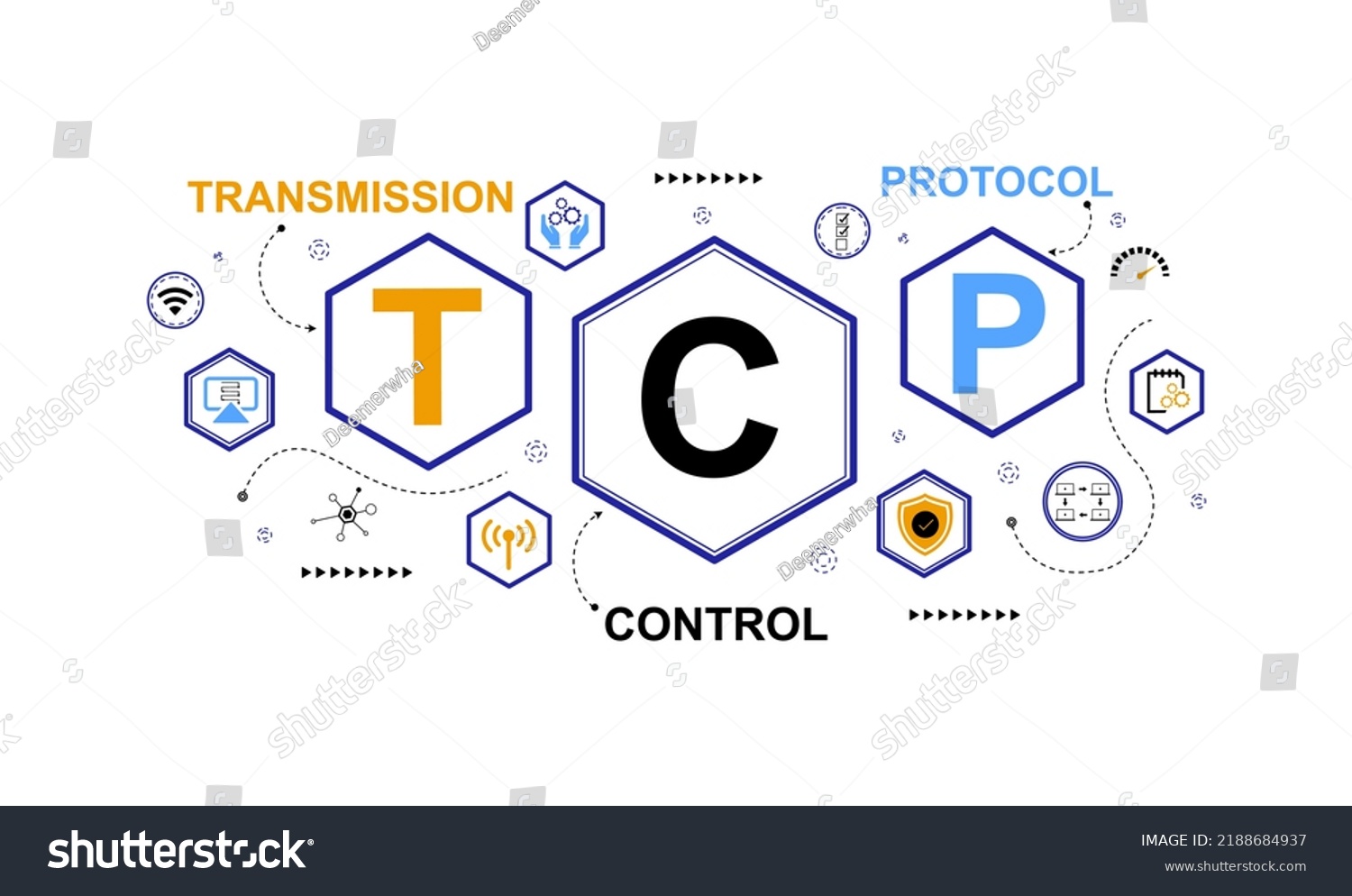 Tcp Icon Keyword Flat Design Transmission Stock Vector (Royalty Free ...