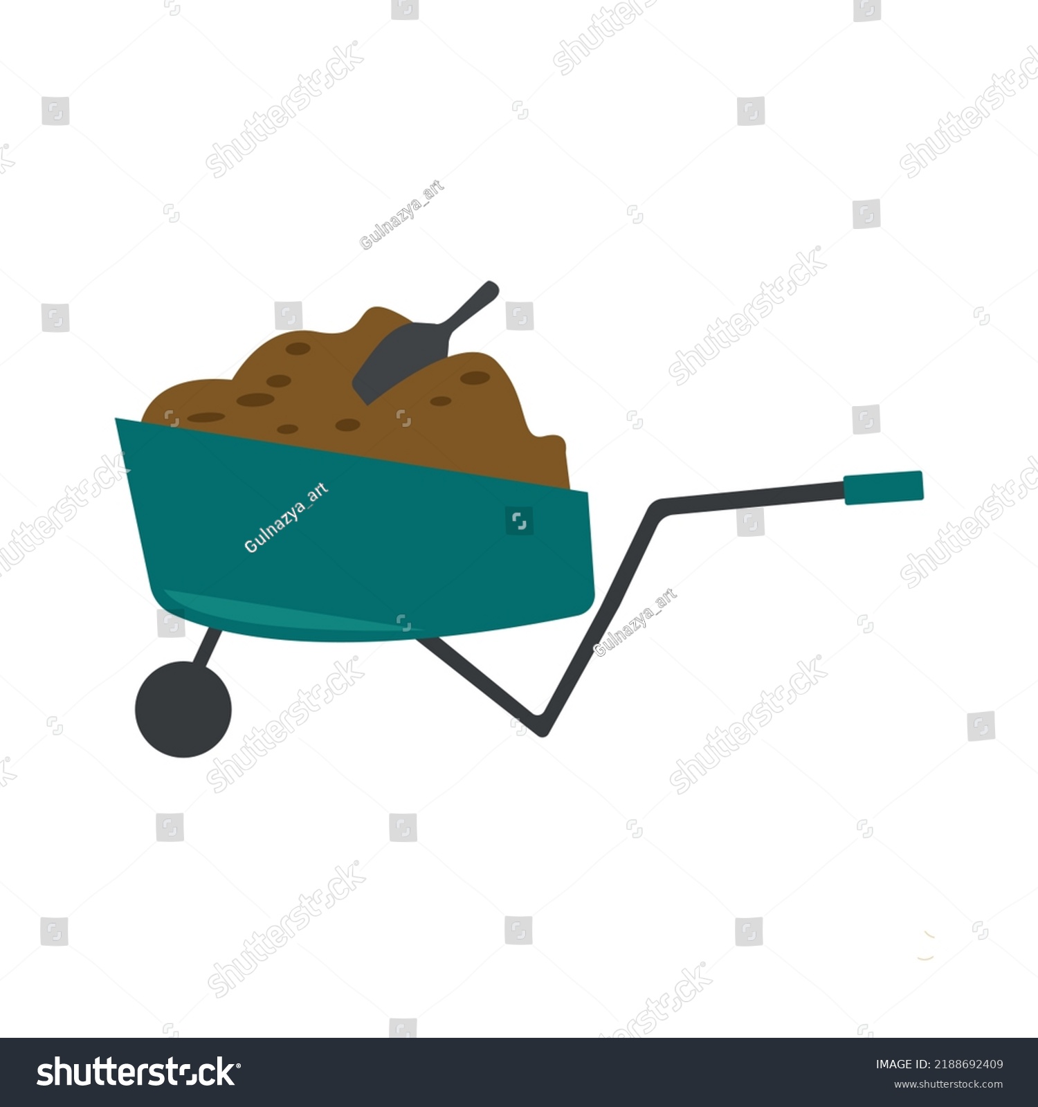 Gardening Wheelbarrow Full Soil Farming Work Stock Vector (Royalty Free ...