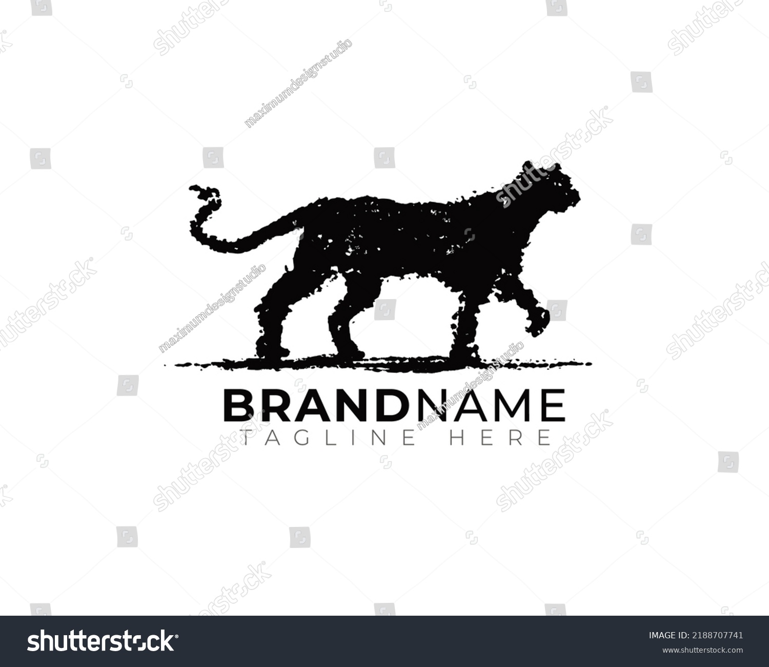 Jaguar Panther Puma Tiger Standing Walking Stock Vector (Royalty Free ...