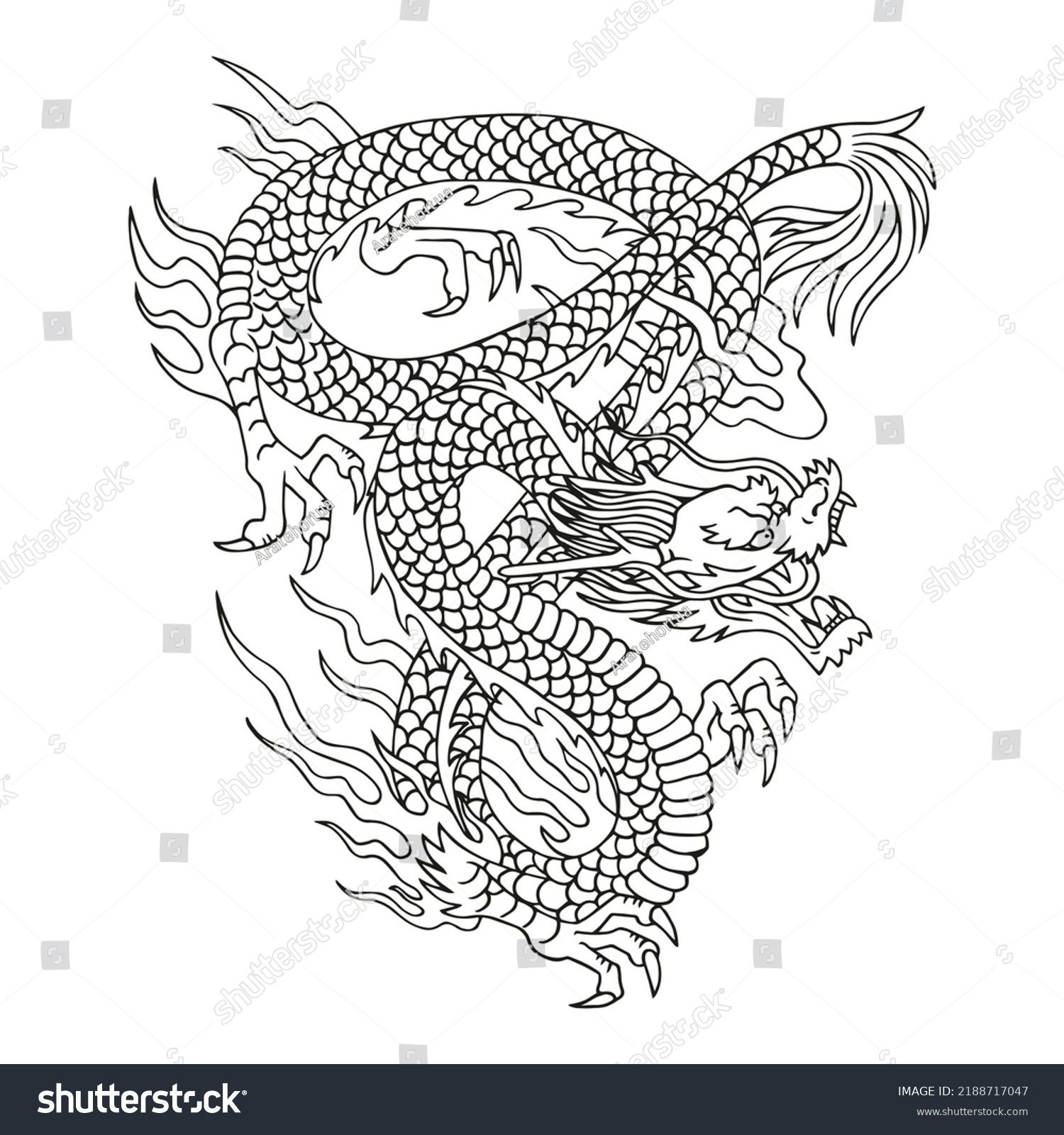 Isolated Draw Chinesse Dragon Zodiac Vector Stock Vector (Royalty Free ...