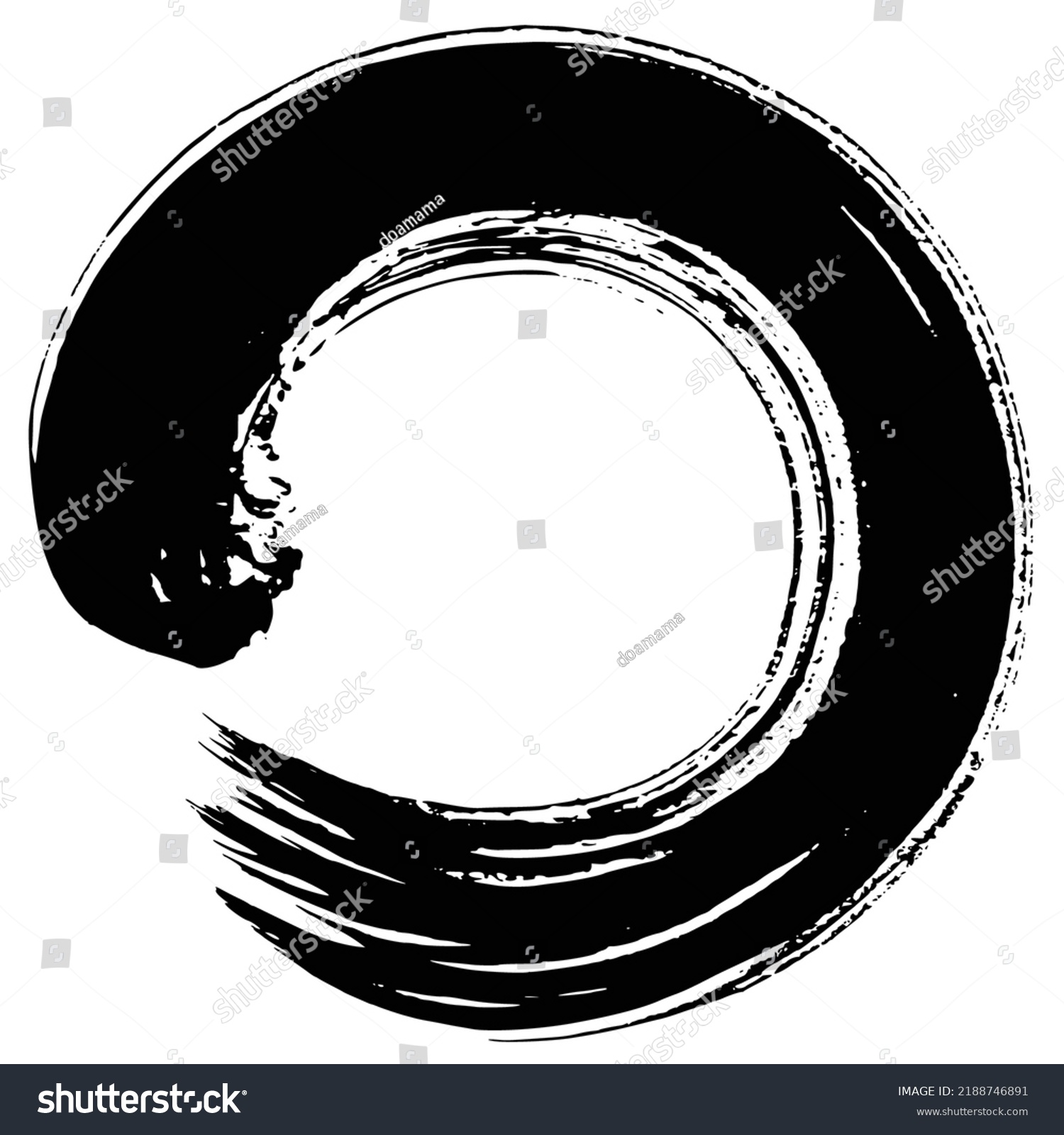 Enso Zen Circle Brush Paint Vector Stock Vector Royalty Free Shutterstock