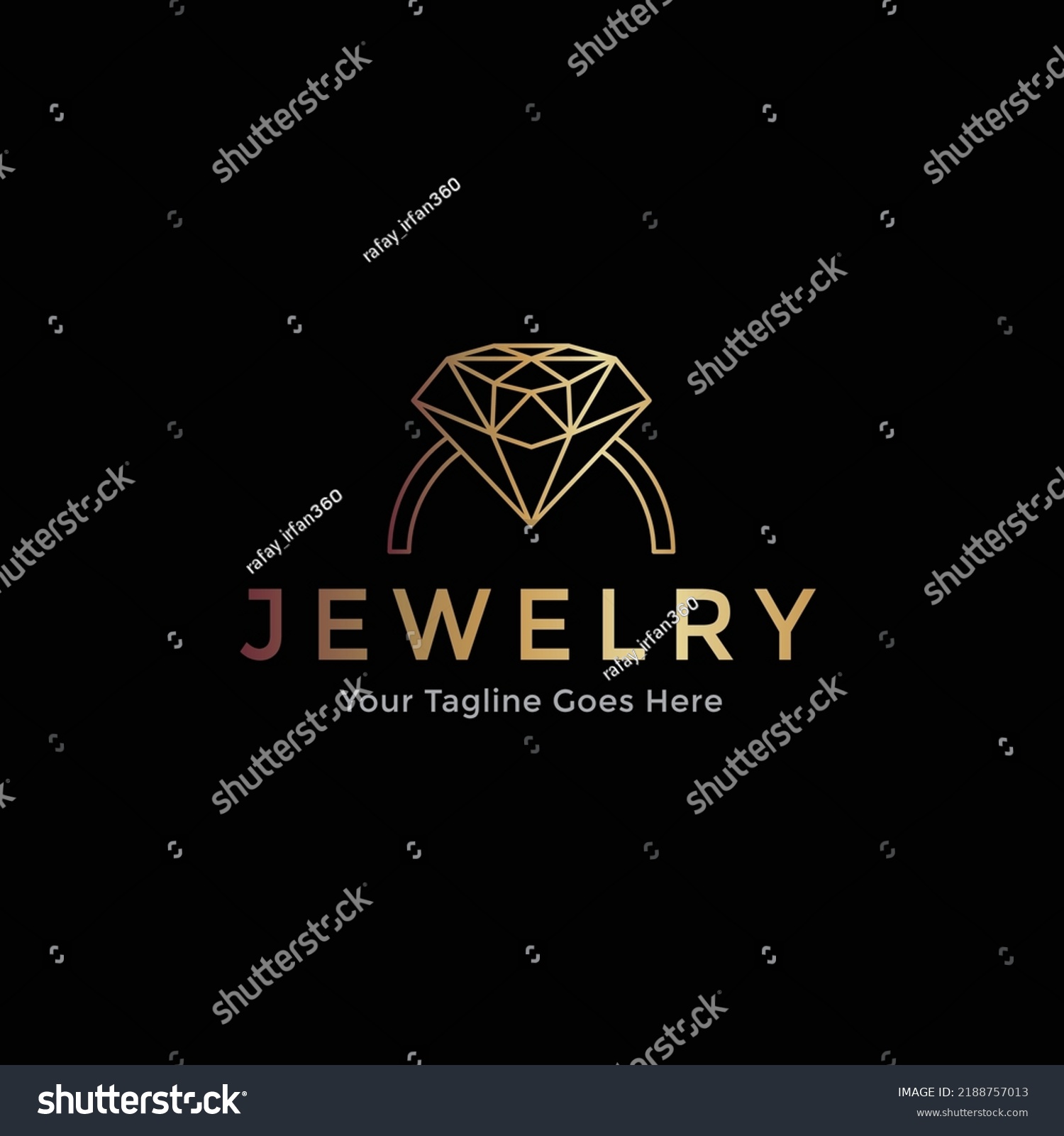 Golden Elegant Diamond Logo Collection Stock Vector (royalty Free 