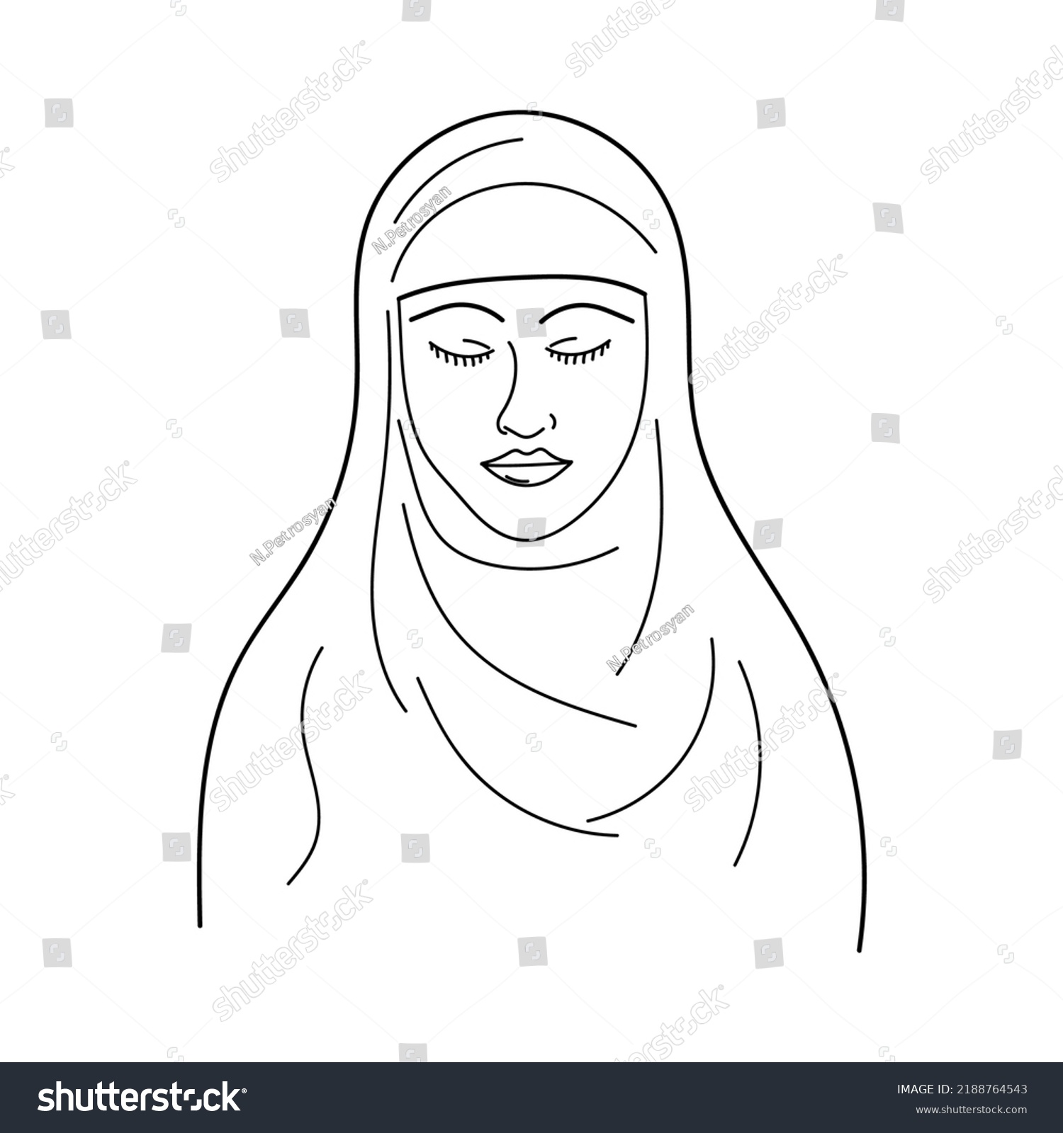 Arabic Girl Traditional Dress Hand Drawn Stock Vector (royalty Free 