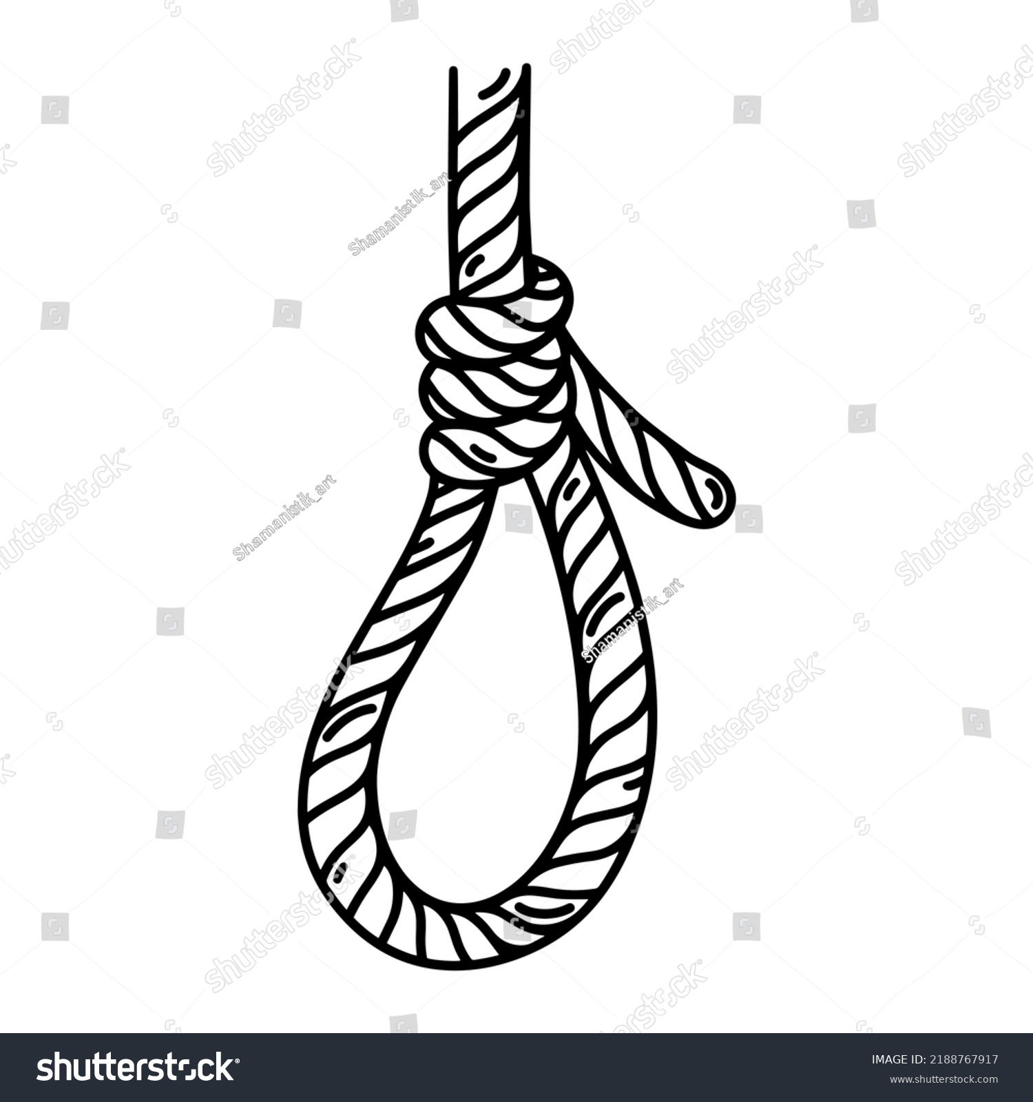 Rope Noose Knot Vector Icon Hanging Stock Vector (Royalty Free ...