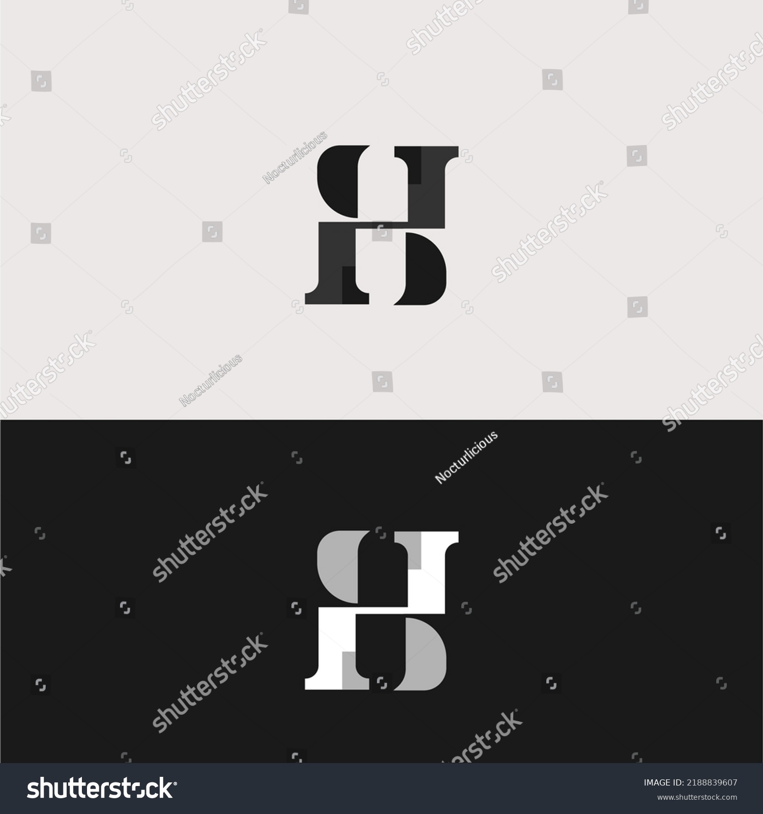 Monogram Sh Hs Letters Logo Weaving Stock Vector (Royalty Free ...