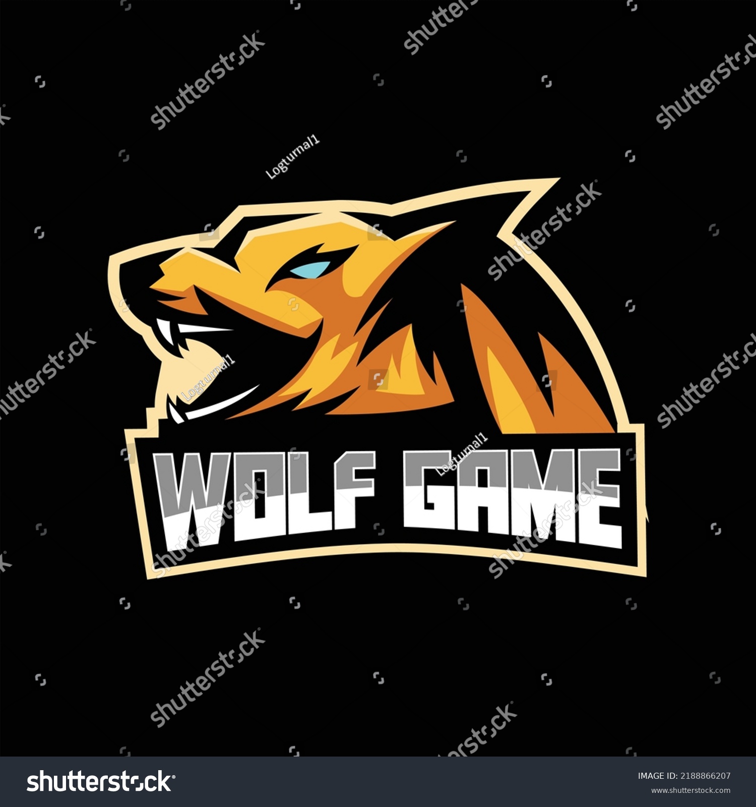 Mascot Wolf Gaming Logo Design Stock Vector (Royalty Free) 2188866207 ...