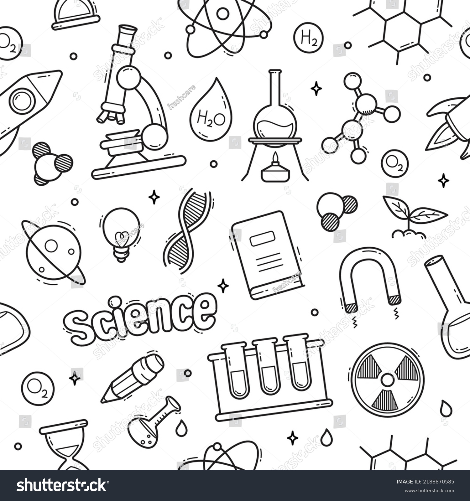 Science Doodle Seamless Pattern Wallpaper Vector Stock Vector (Royalty ...