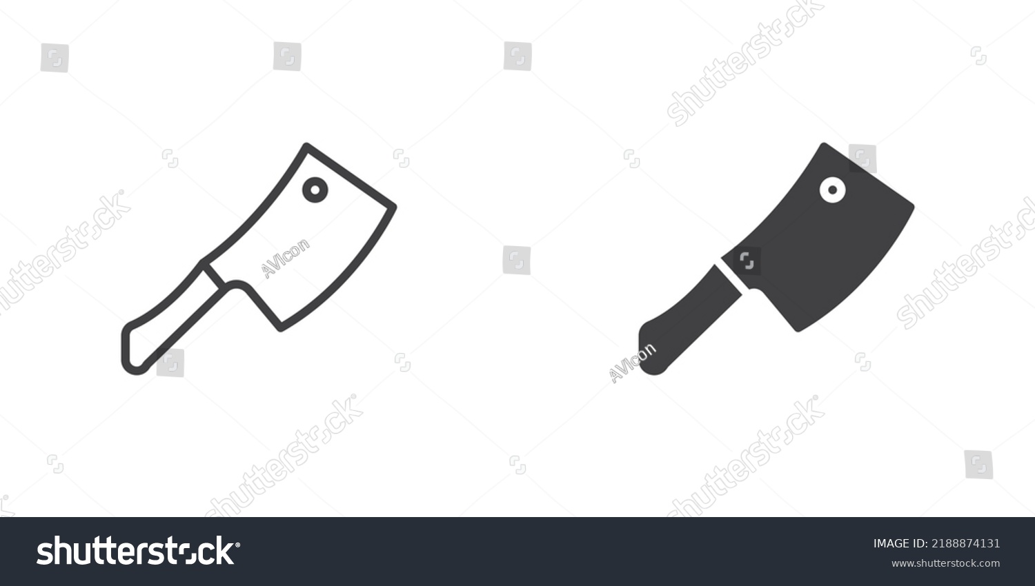 Cleaver Hatchet Icon Kitchen Axe Line Stock Vector (Royalty Free ...