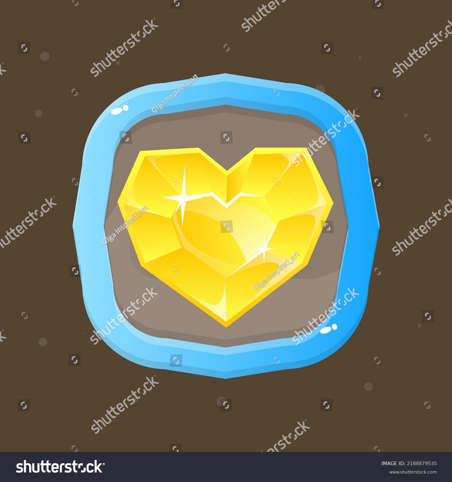 Game Ui Gem Heart Icon Rpg Stock Vector (Royalty Free) 2188879535 