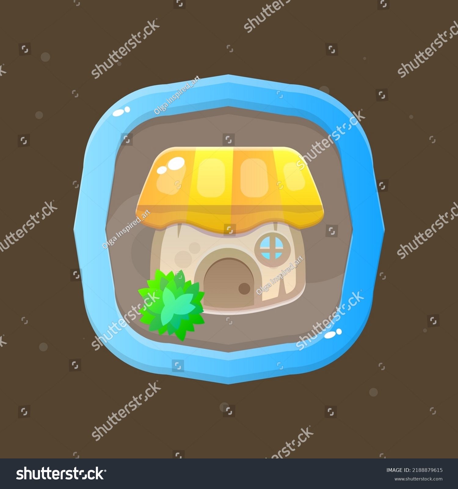 Game Ui House Icon Rpg Games Stock Vector (Royalty Free) 2188879615